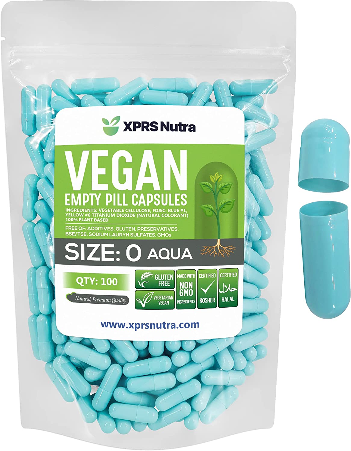Size 0 Empty Vegan Capsules