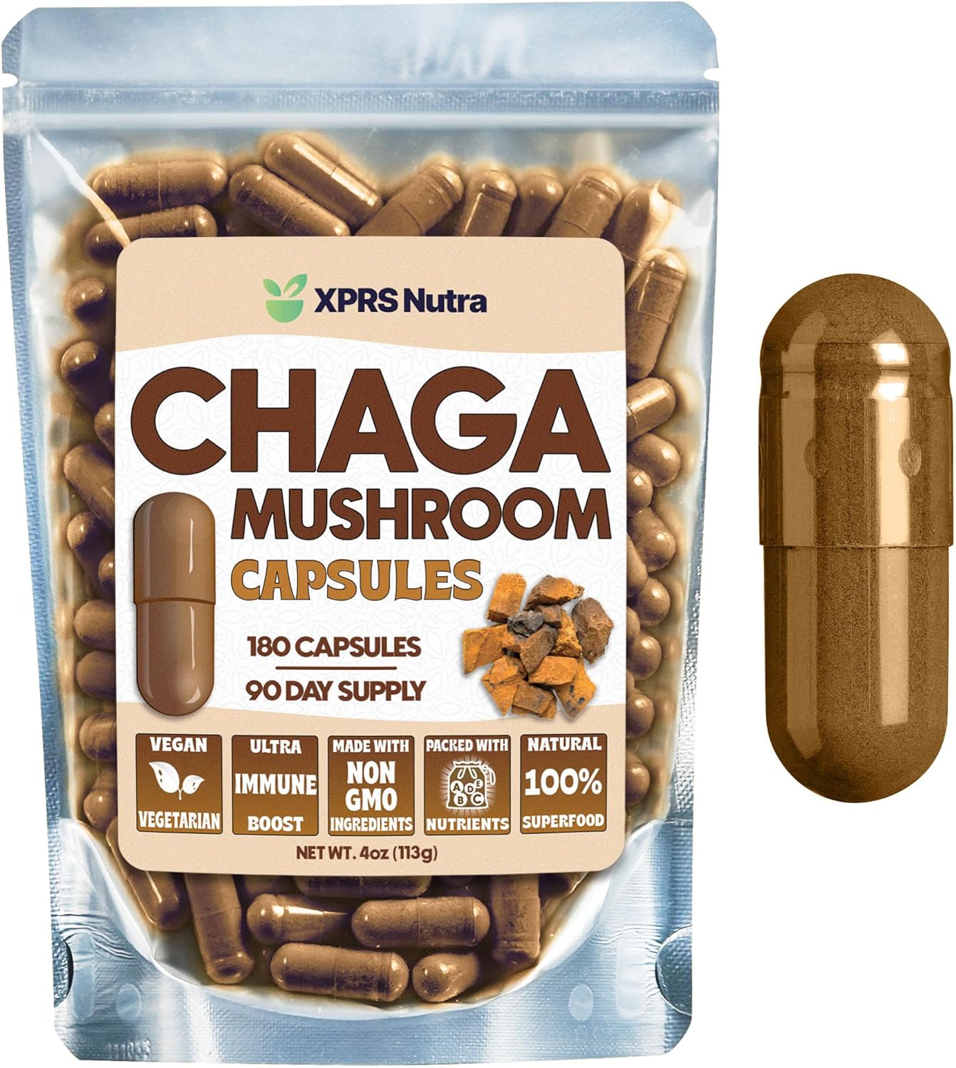 Chaga Mushroom Powder Capsules