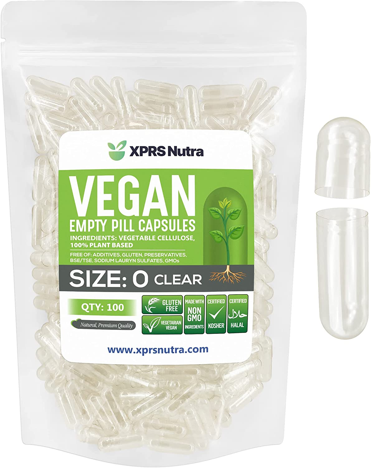 Size 0 Empty Vegan Capsules