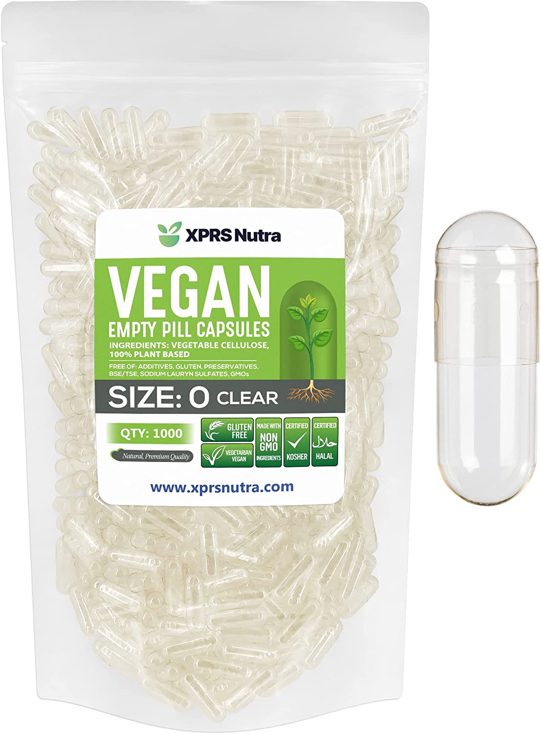 Size 0 Empty Vegan Capsules