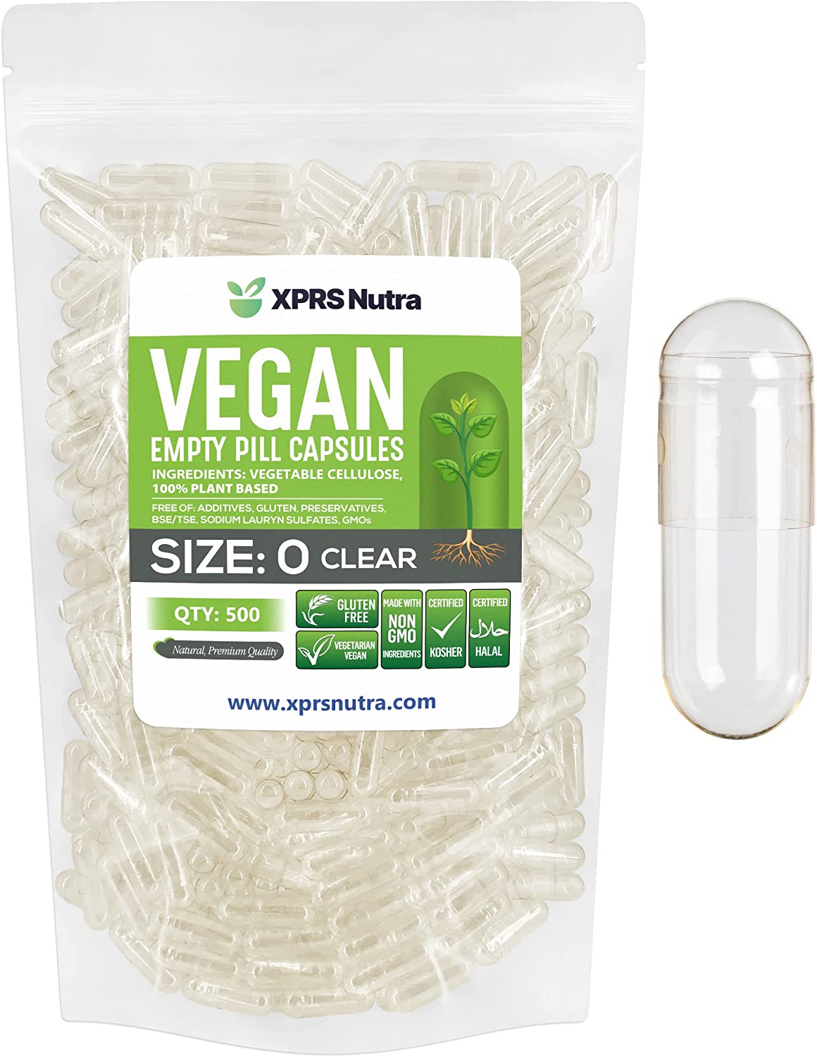 Size 0 Empty Vegan Capsules