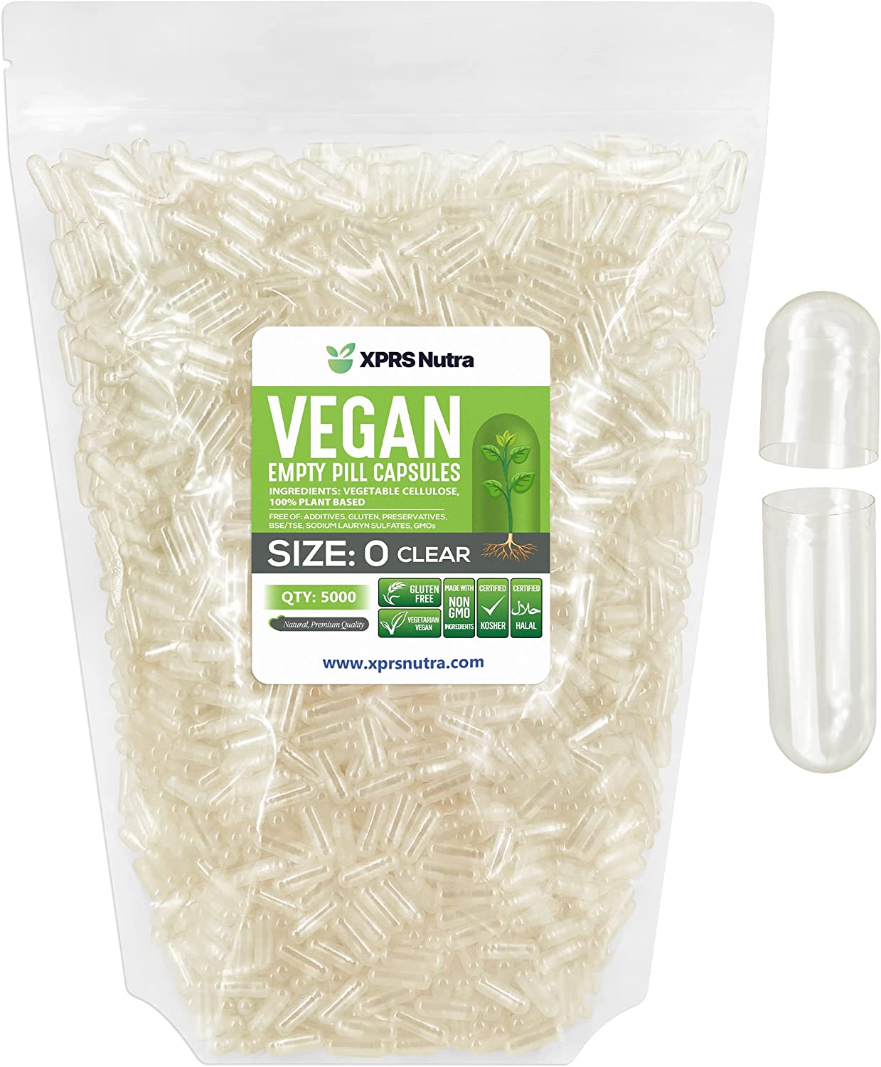 Size 0 Empty Vegan Capsules