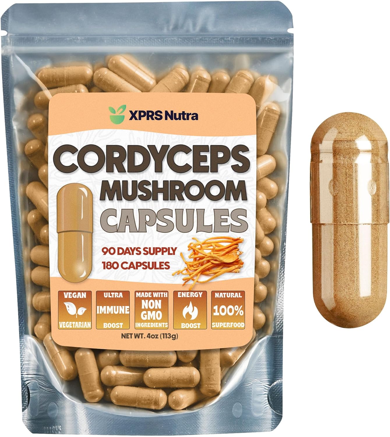 Cordyceps Mushroom Powder Capsules