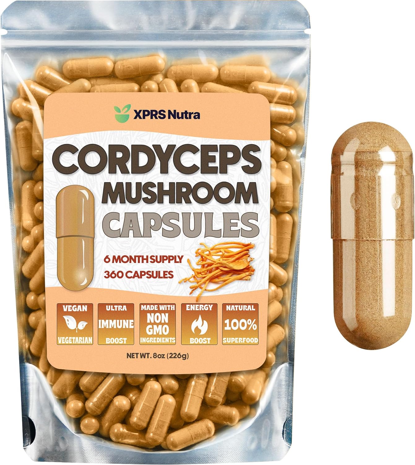 Cordyceps Mushroom Powder Capsules