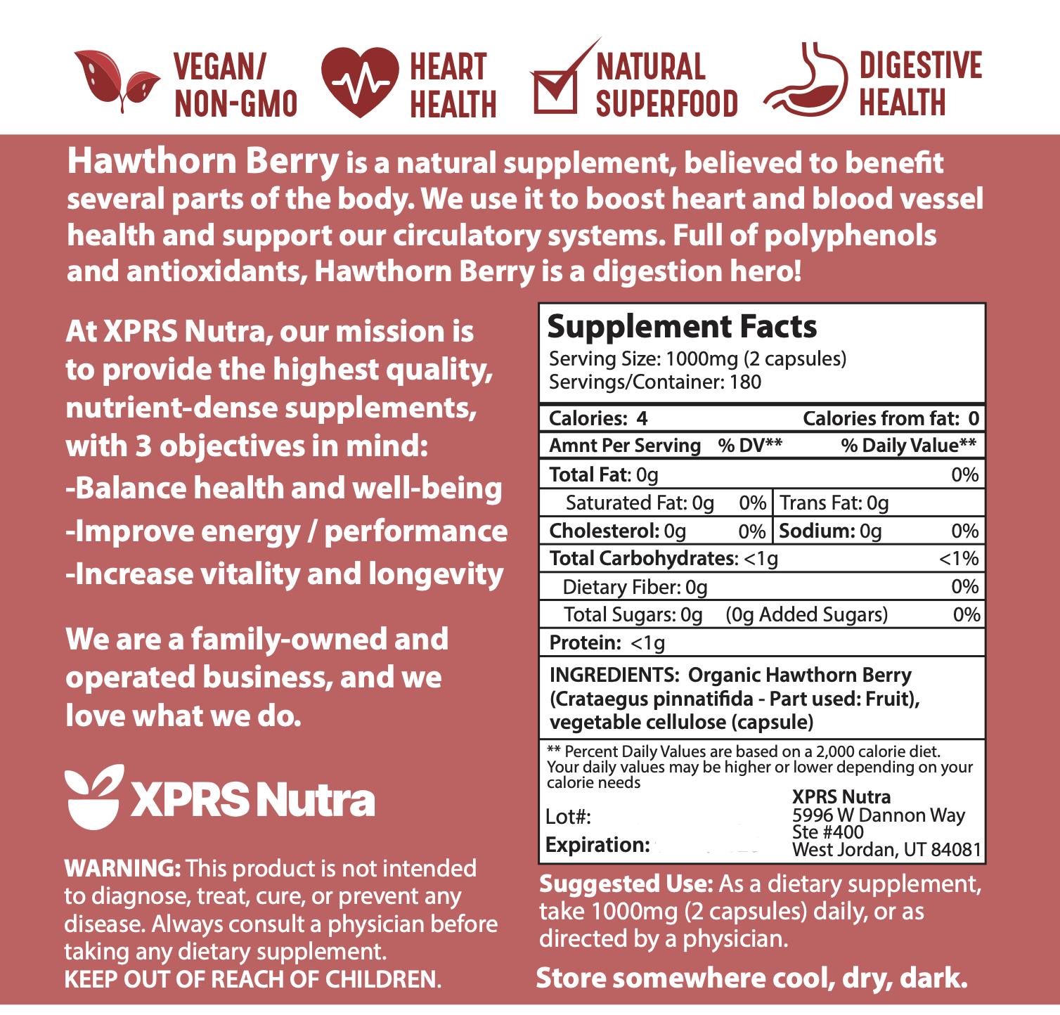 Hawthorn Berry Powder Capsules