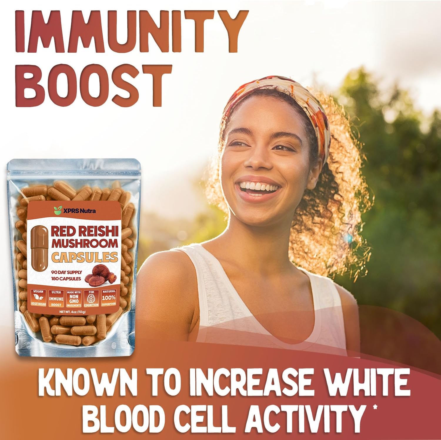 Red Reishi Mushroom Powder Capsules
