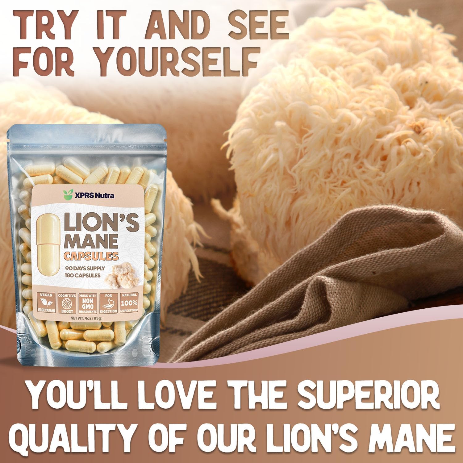 Lion's Mane Mushroom Powder Capsules