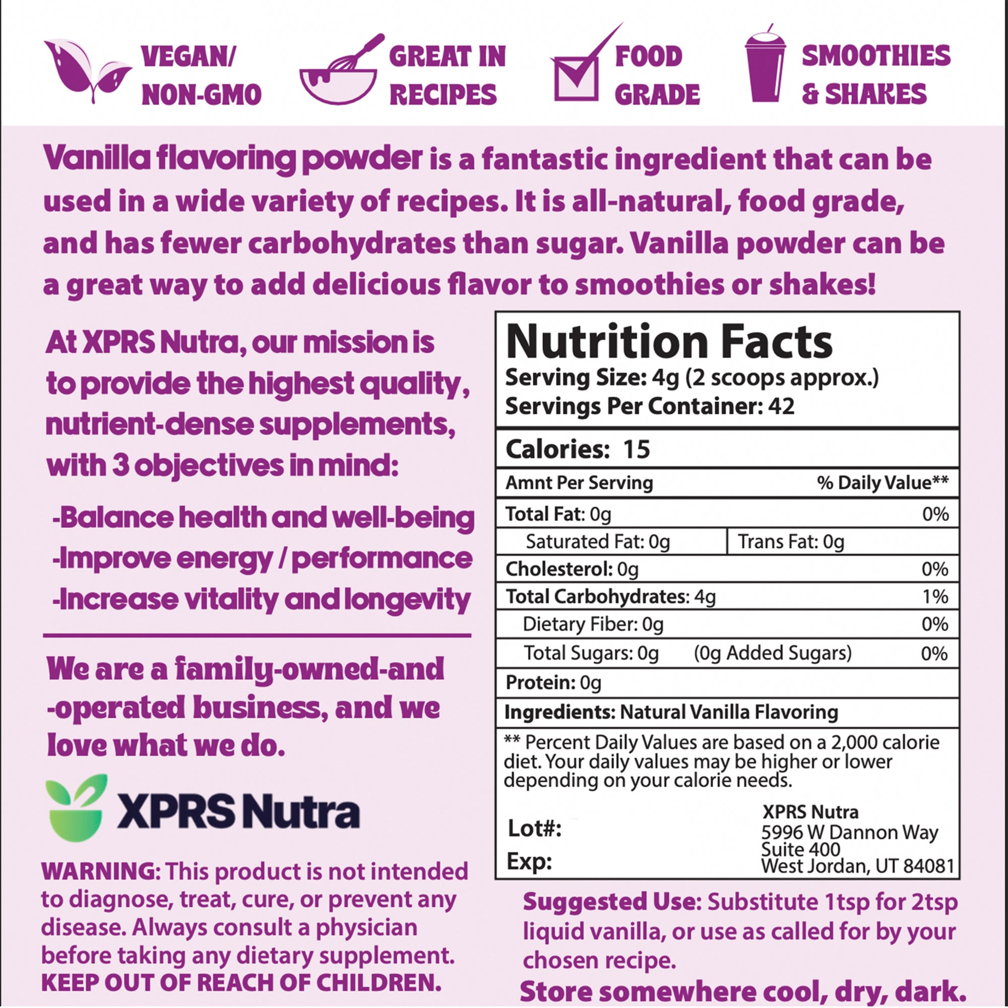 Natural Vanilla Powder