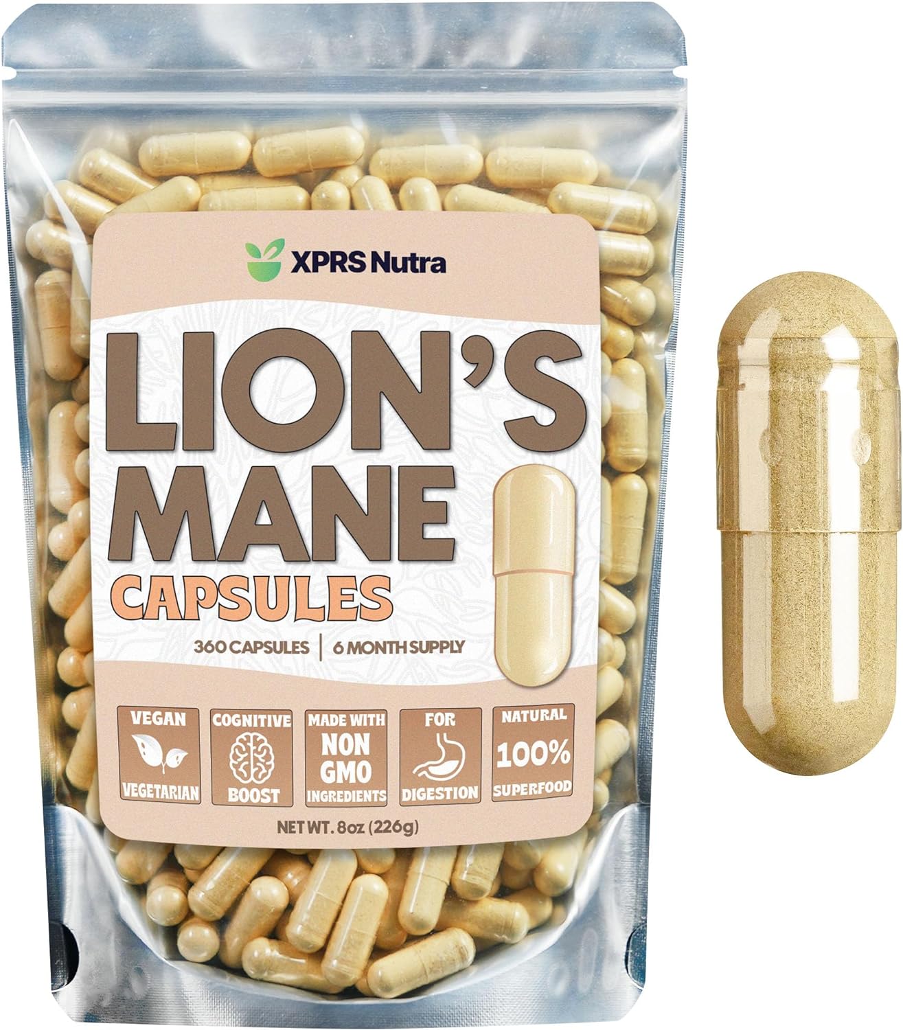 Lion's Mane Mushroom Powder Capsules