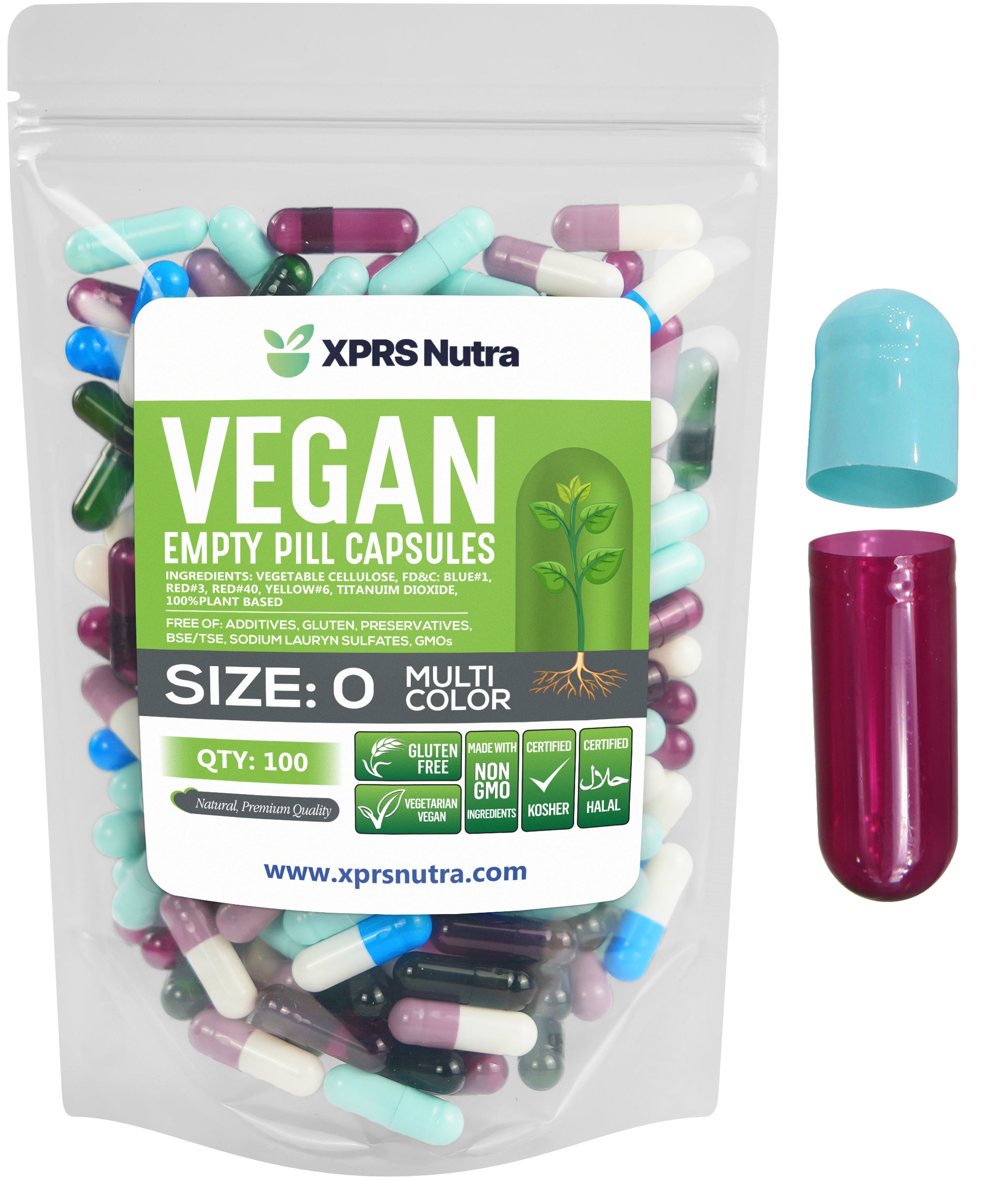 Size 0 Empty Vegan Capsules