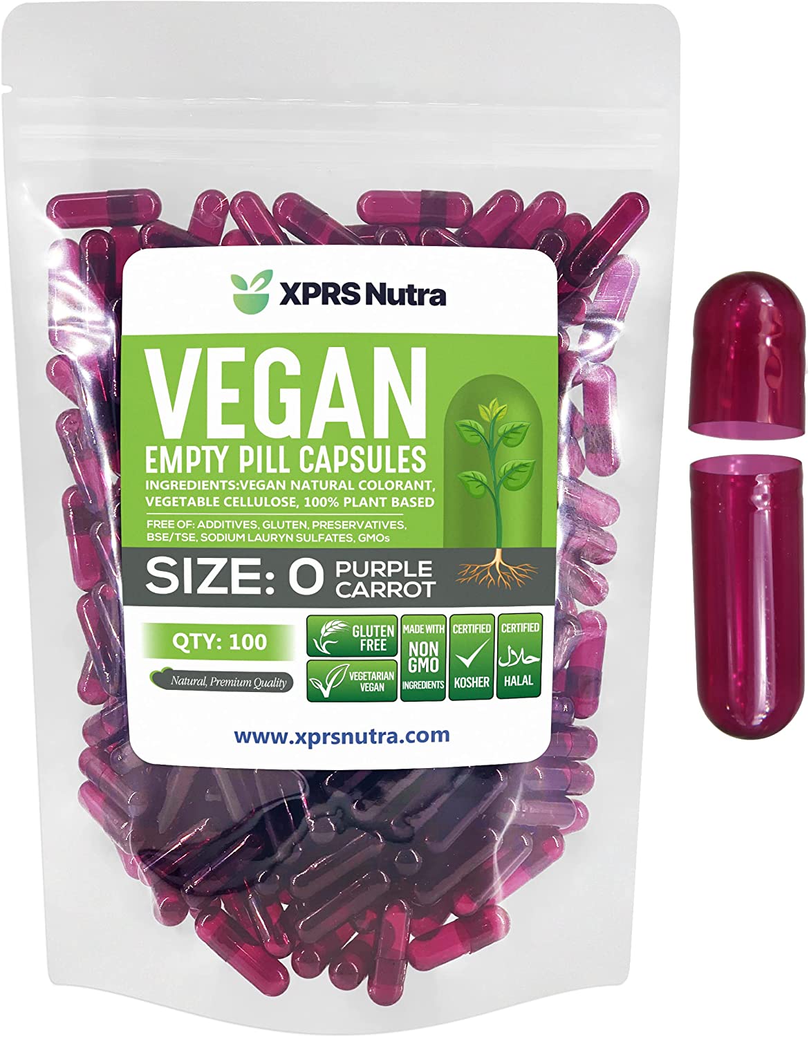 Size 0 Empty Vegan Capsules