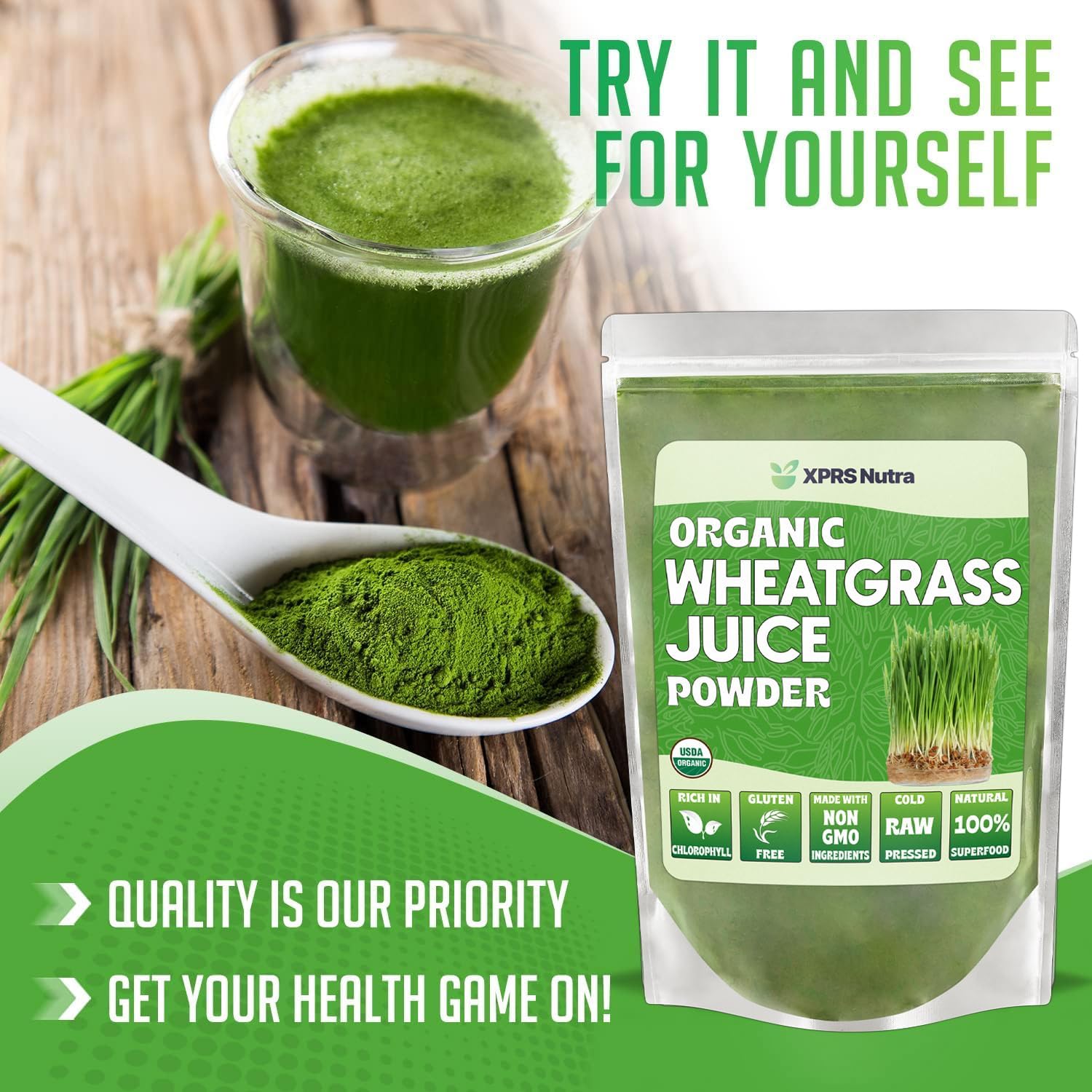 Organic Wheatgrass Juice Powder