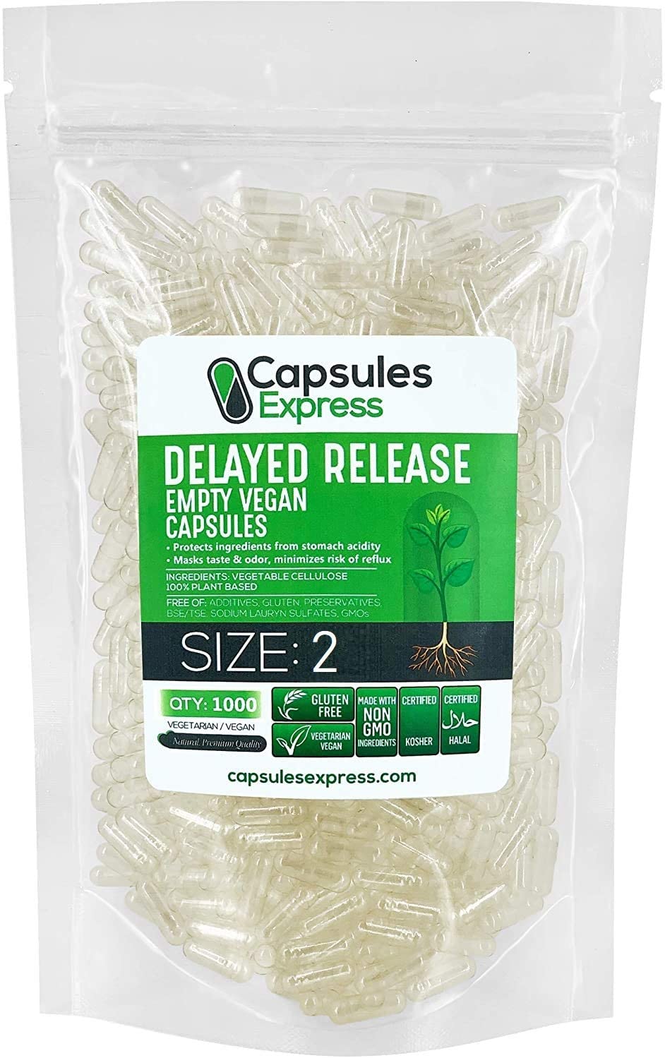 Clear Delayed Release Empty Vegan Capsules