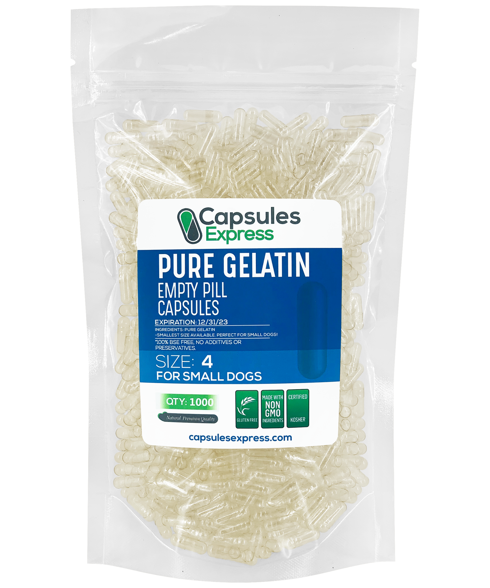 Size 4 Clear Empty Gelatin Capsules For Pets