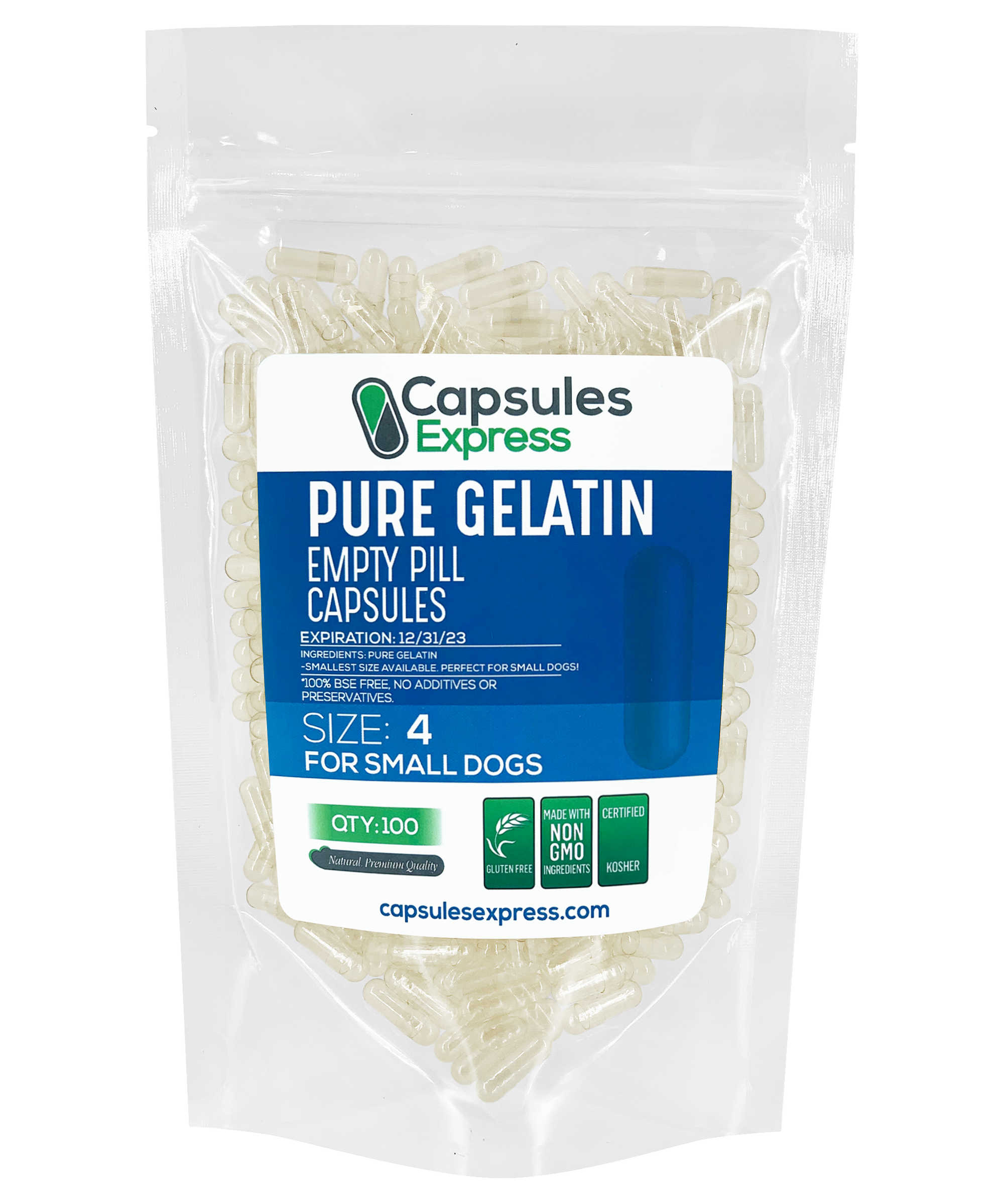 Size 4 Clear Empty Gelatin Capsules For Pets