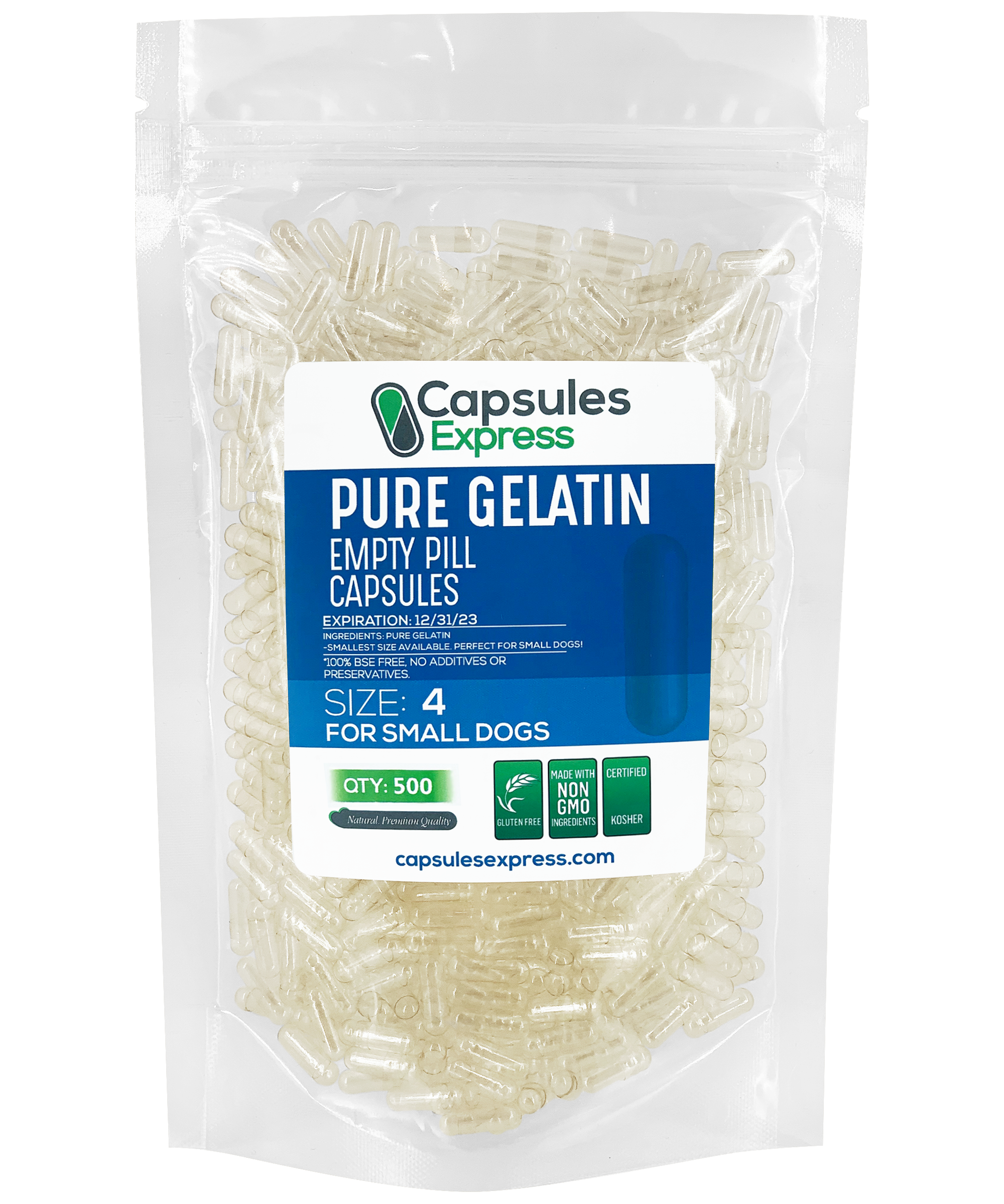 Size 4 Clear Empty Gelatin Capsules For Pets