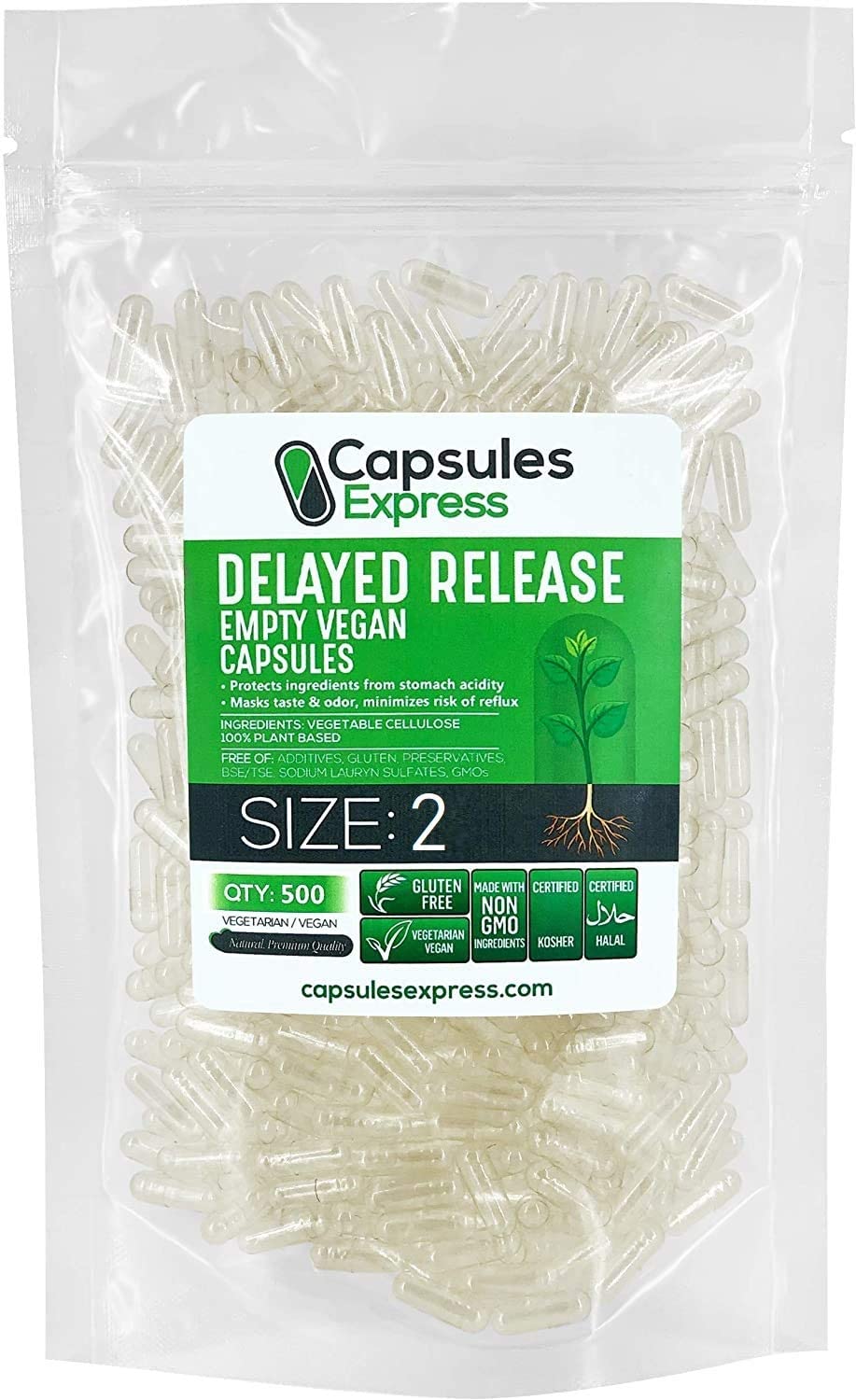 Clear Delayed Release Empty Vegan Capsules