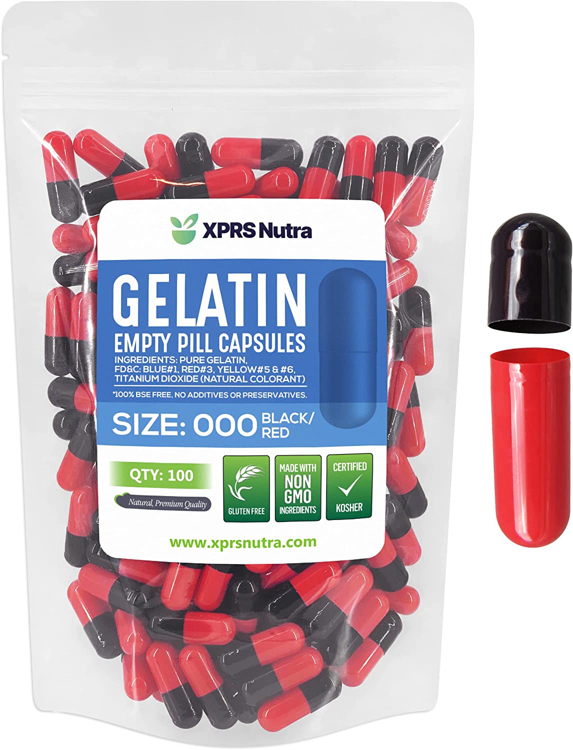 Size 000 Empty Gelatin Capsules