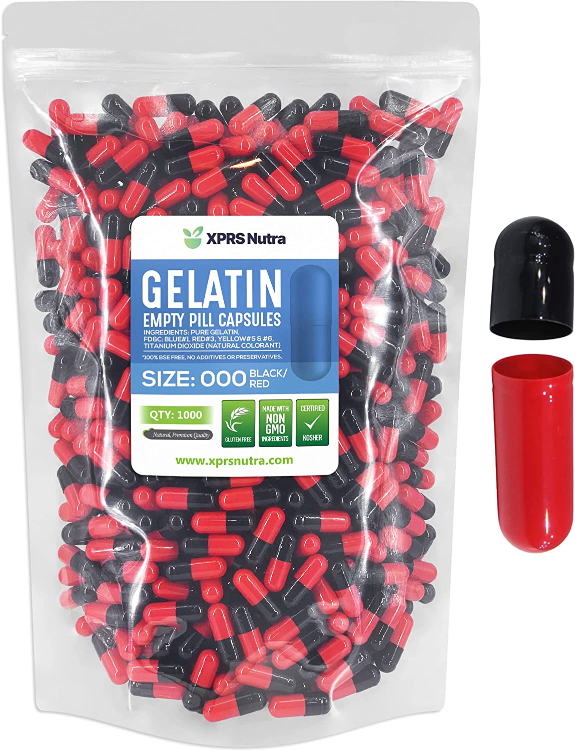 Size 000 Empty Gelatin Capsules