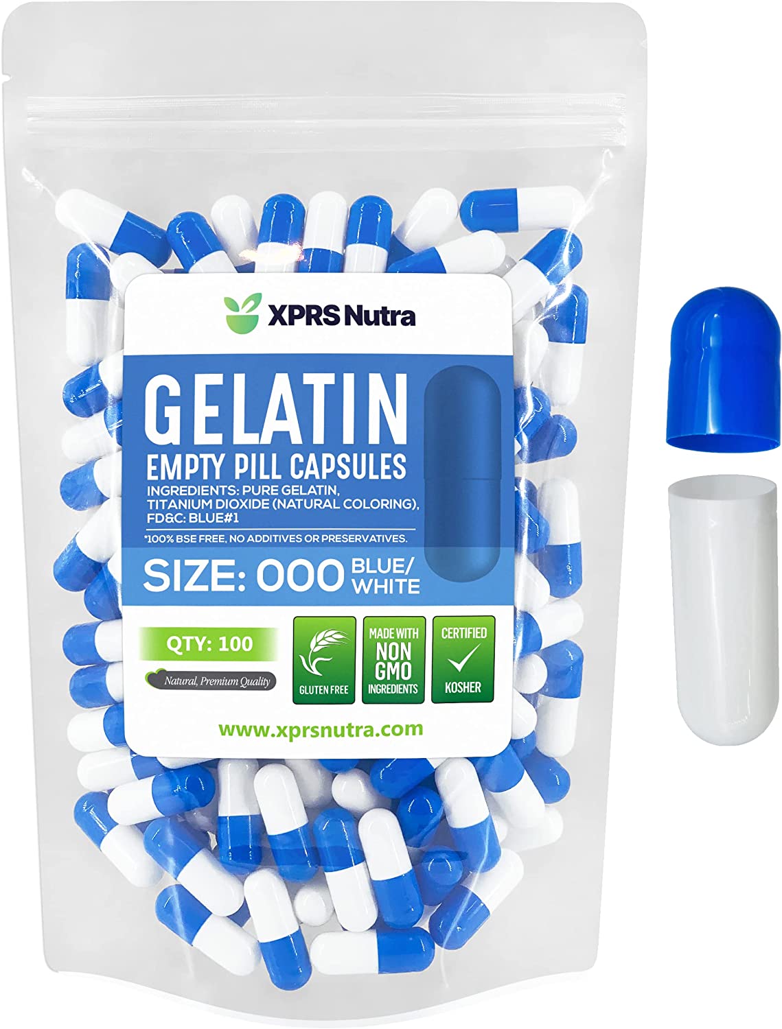 Size 000 Empty Gelatin Capsules