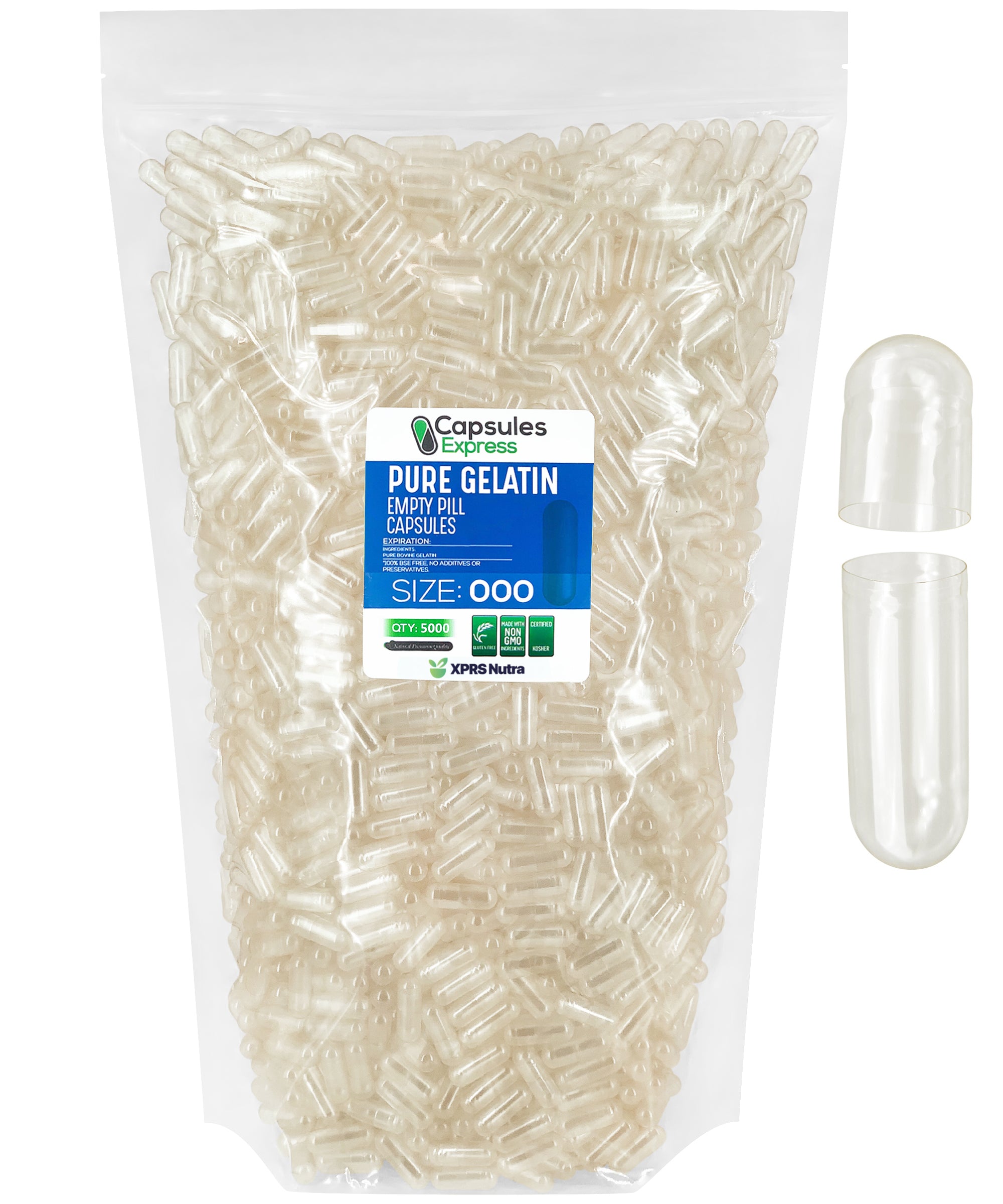 Size 000 Empty Gelatin Capsules