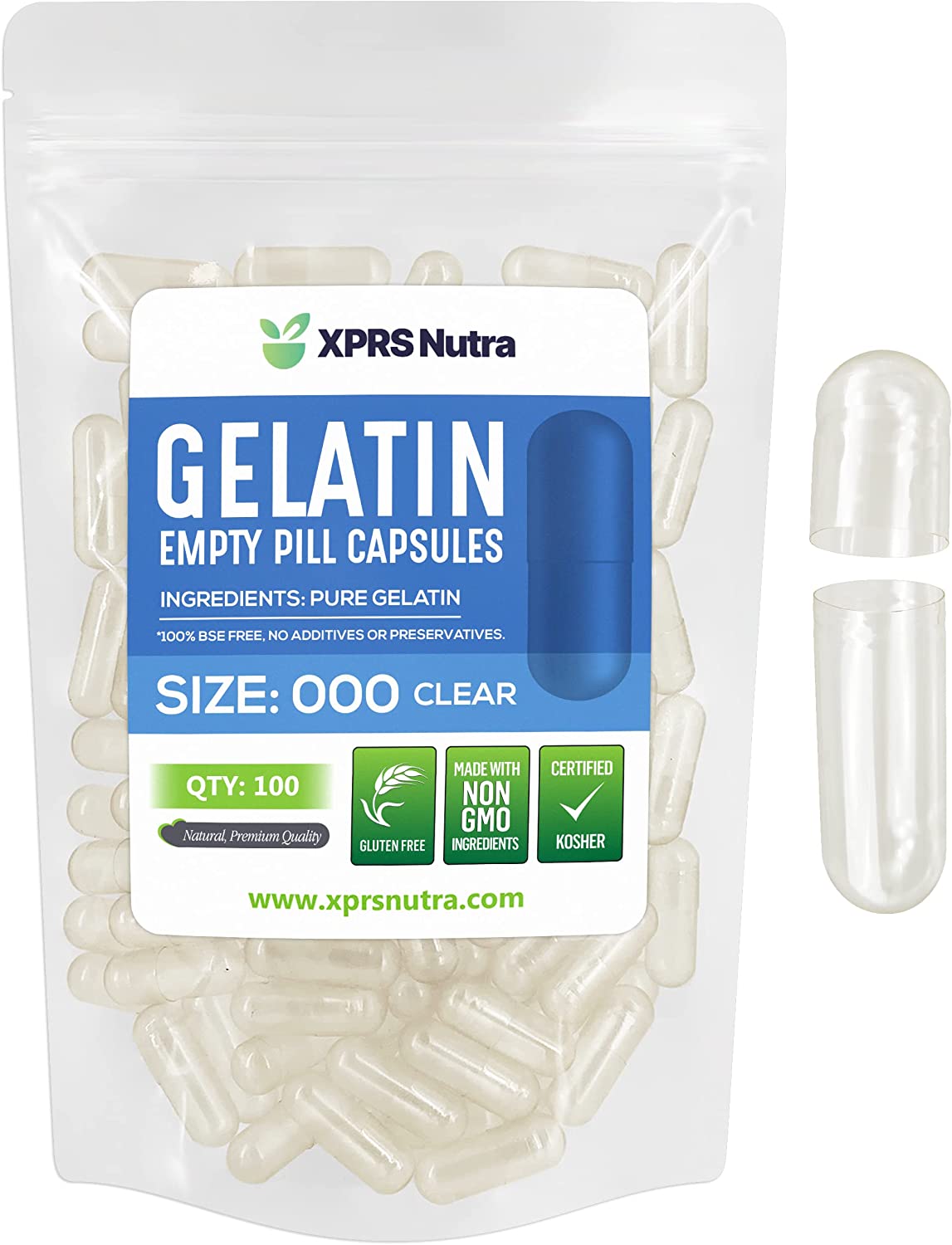 Size 000 Empty Gelatin Capsules