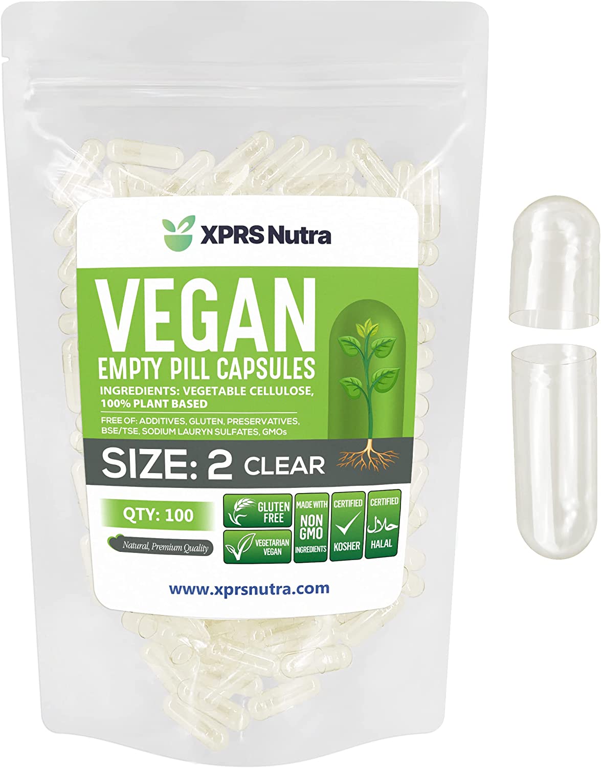 Size 2 Empty Vegan Capsules