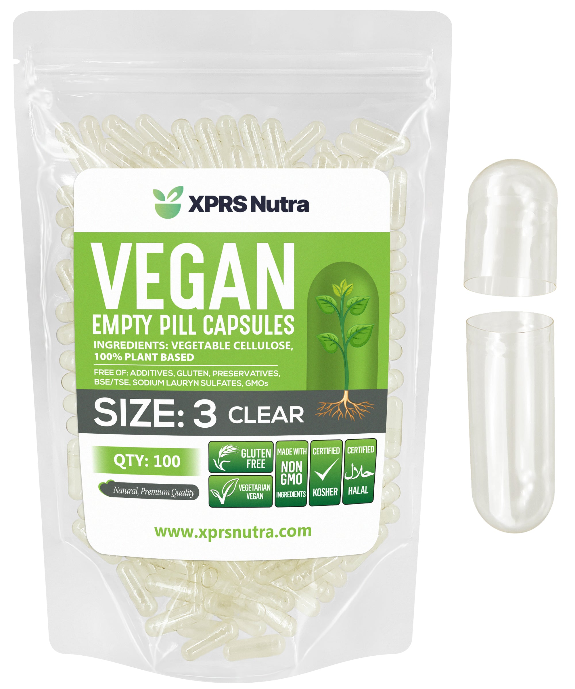 Size 3 Empty Vegan Capsules