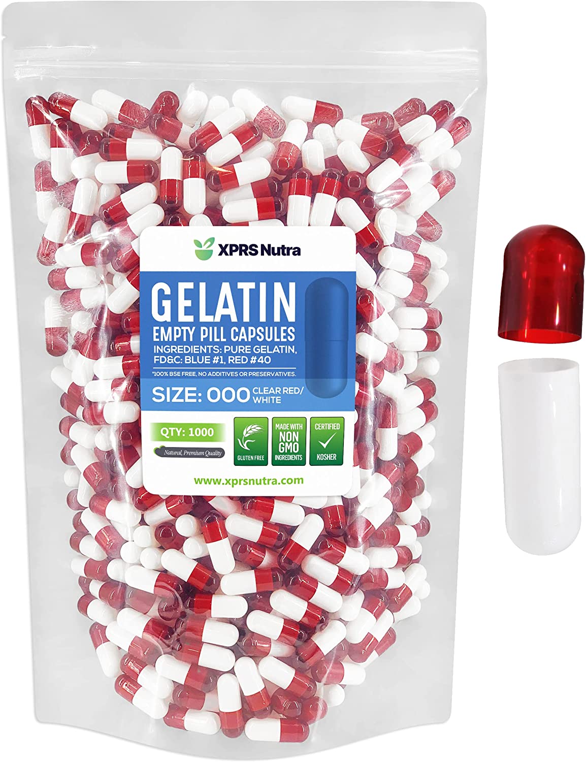 Size 000 Empty Gelatin Capsules