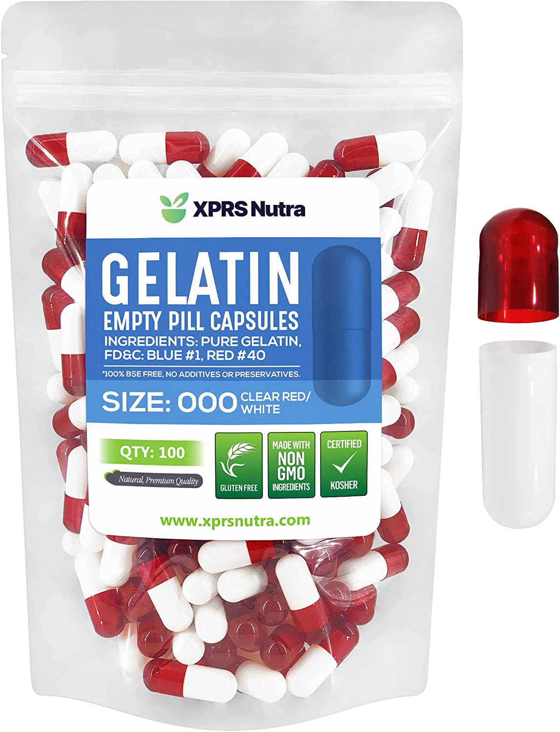 Size 000 Empty Gelatin Capsules