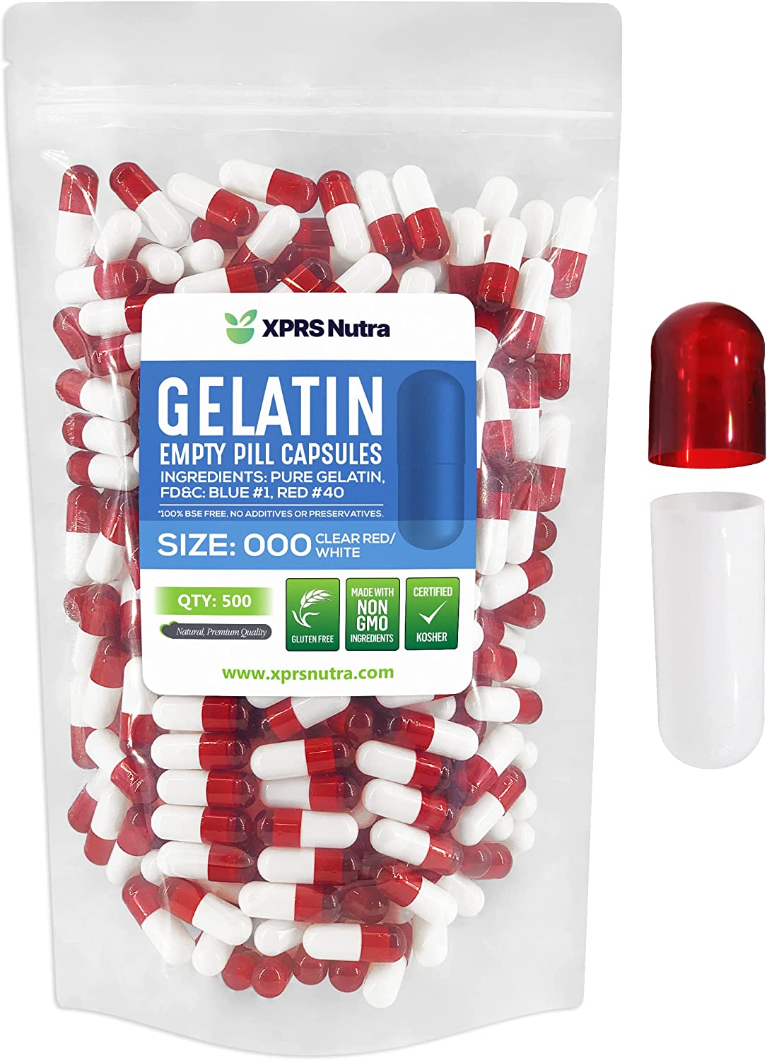 Size 000 Empty Gelatin Capsules