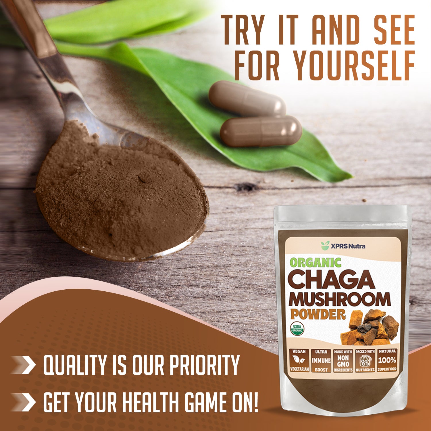 Organic Chaga Mushroom Powder