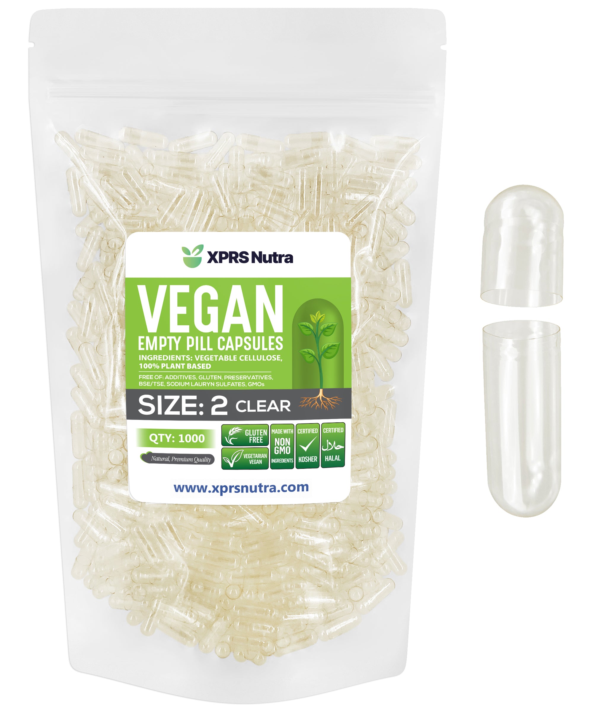 Size 2 Empty Vegan Capsules