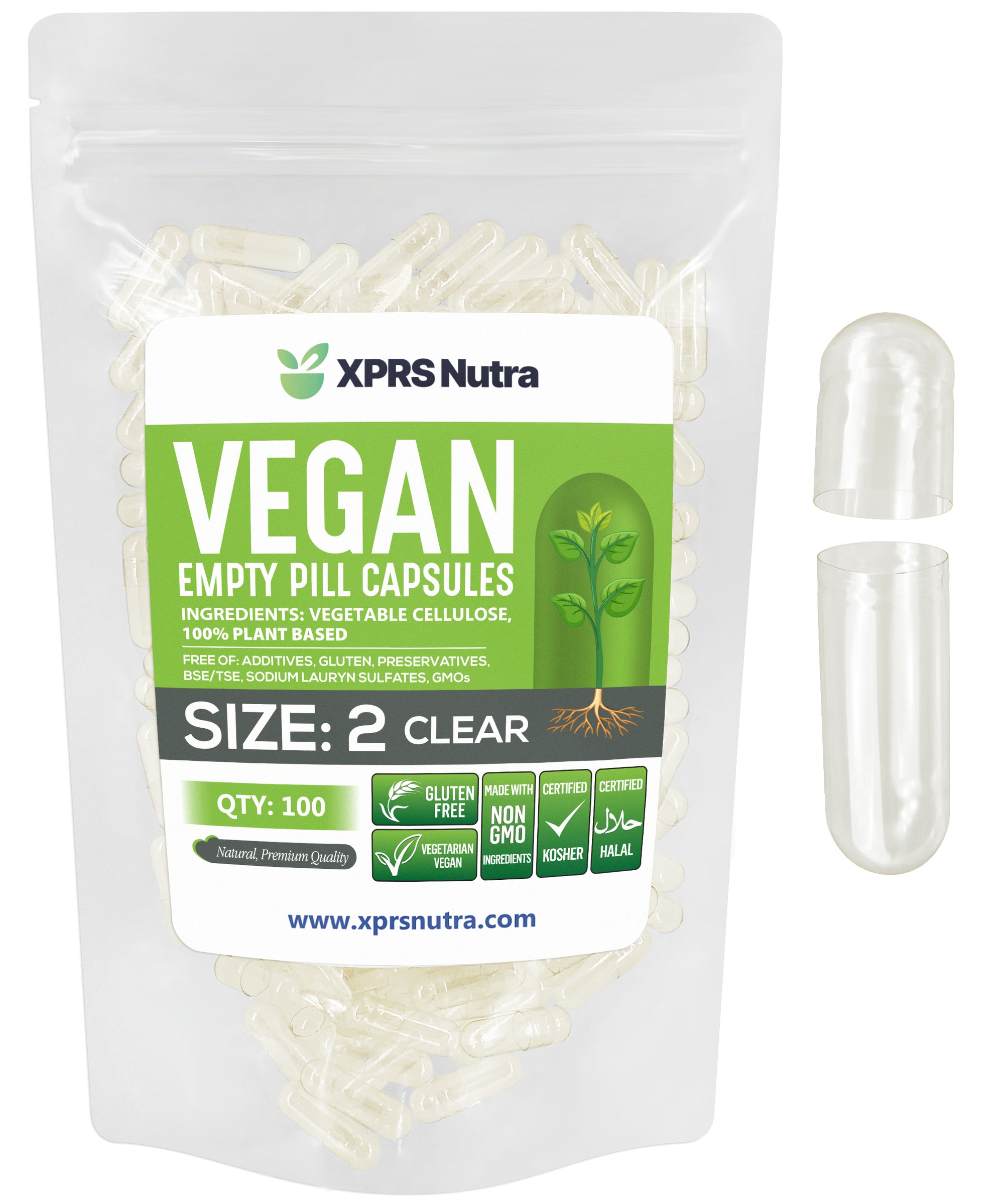 Size 2 Empty Vegan Capsules