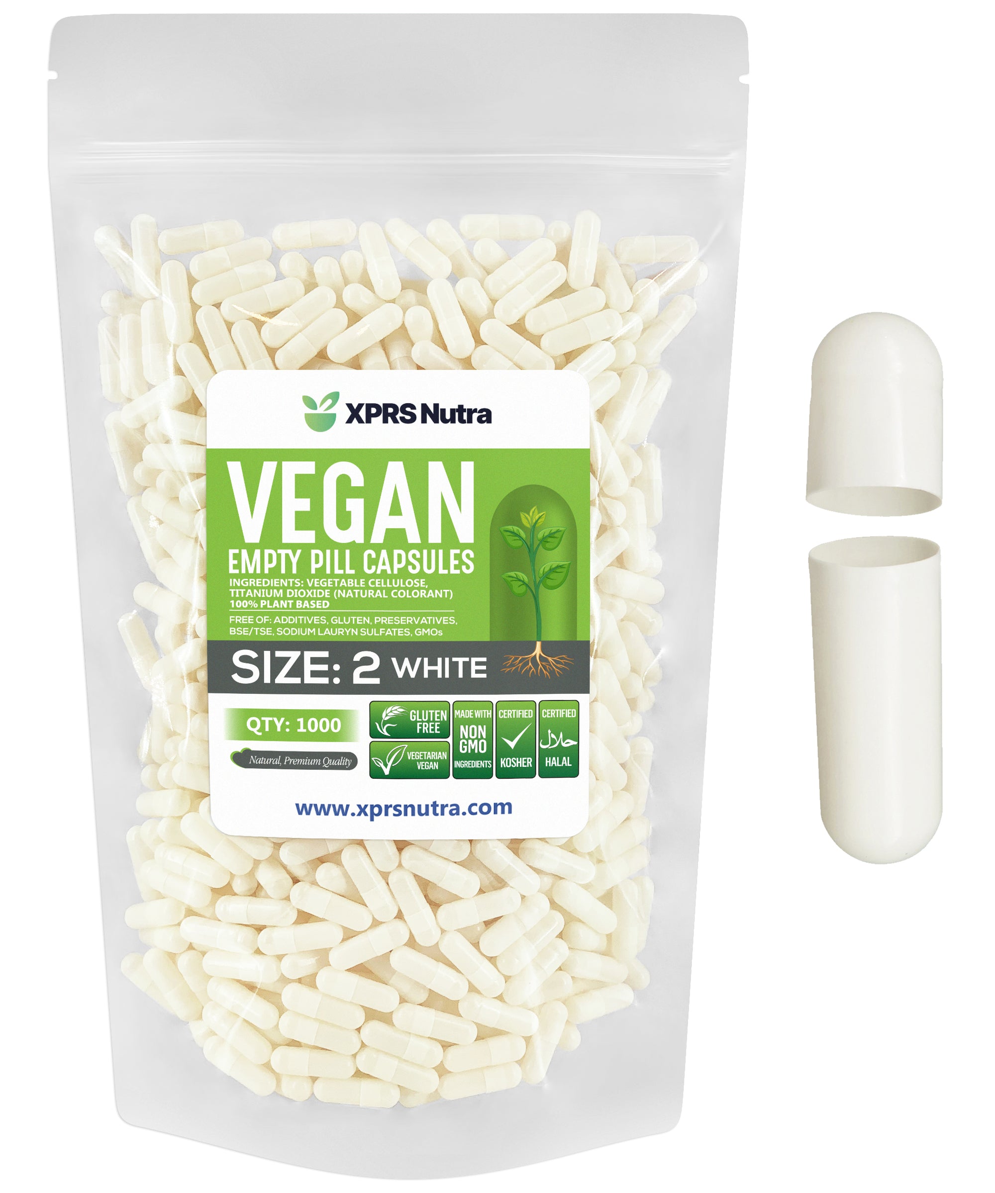 Size 2 Empty Vegan Capsules