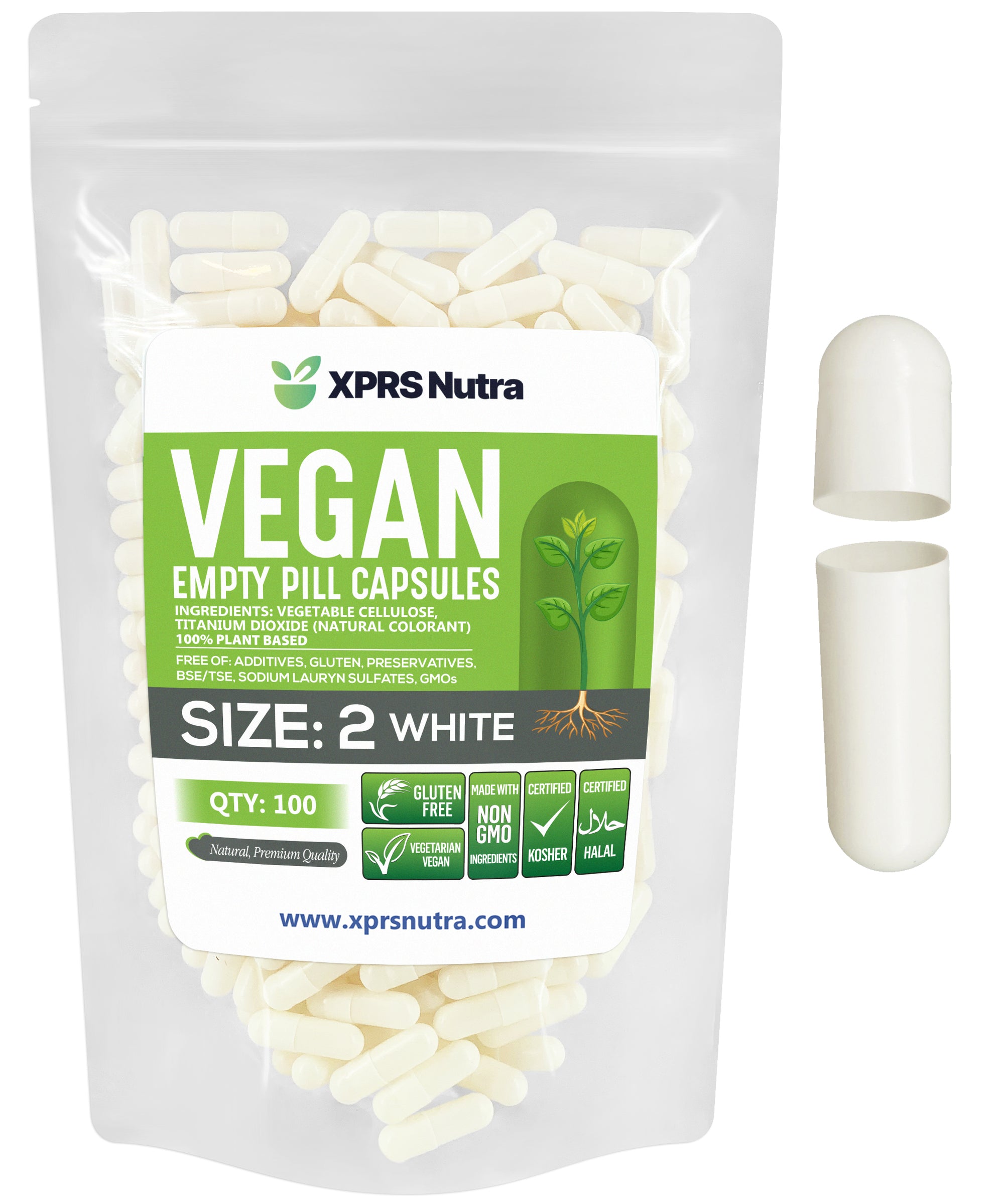 Size 2 Empty Vegan Capsules