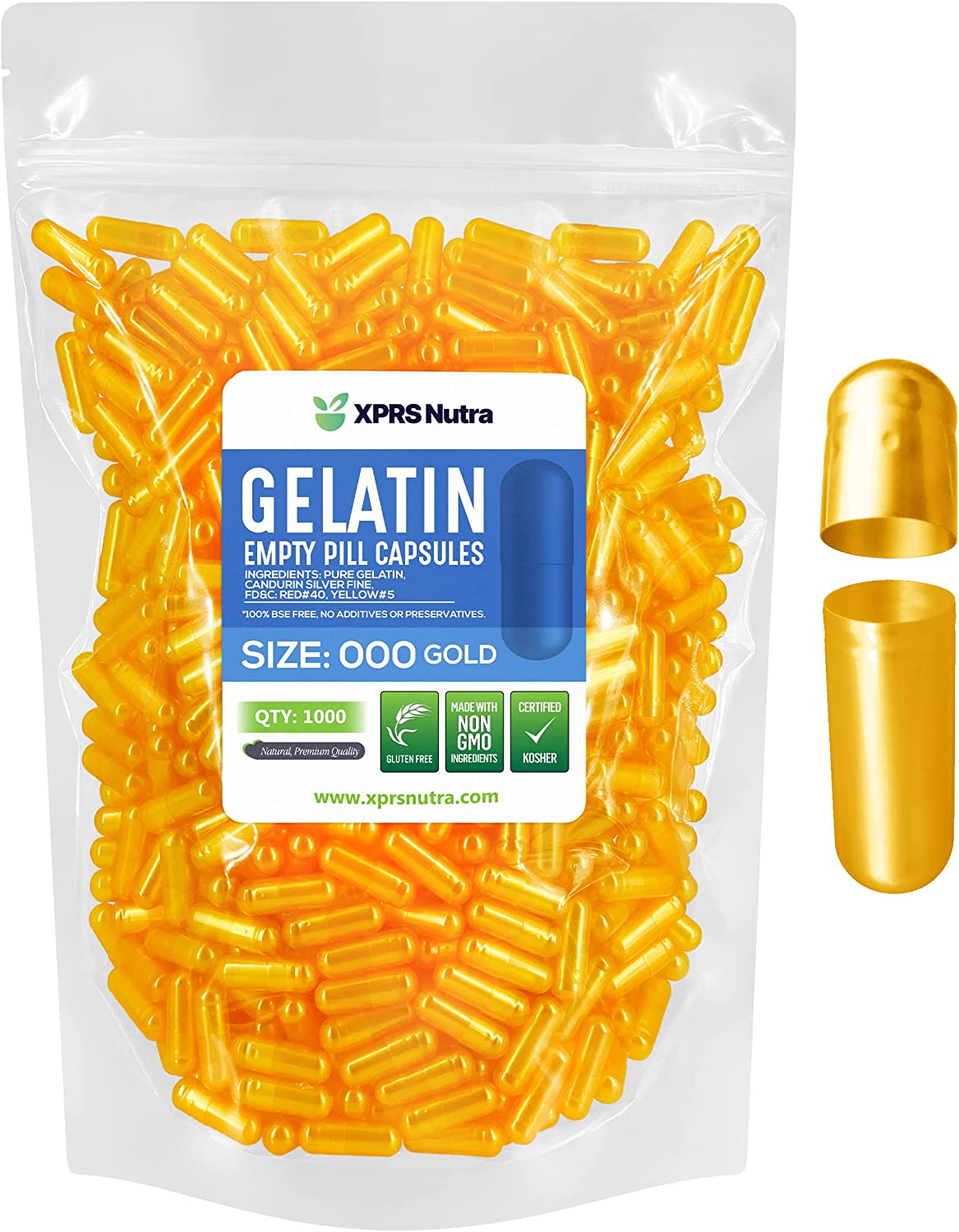 Size 000 Empty Gelatin Capsules