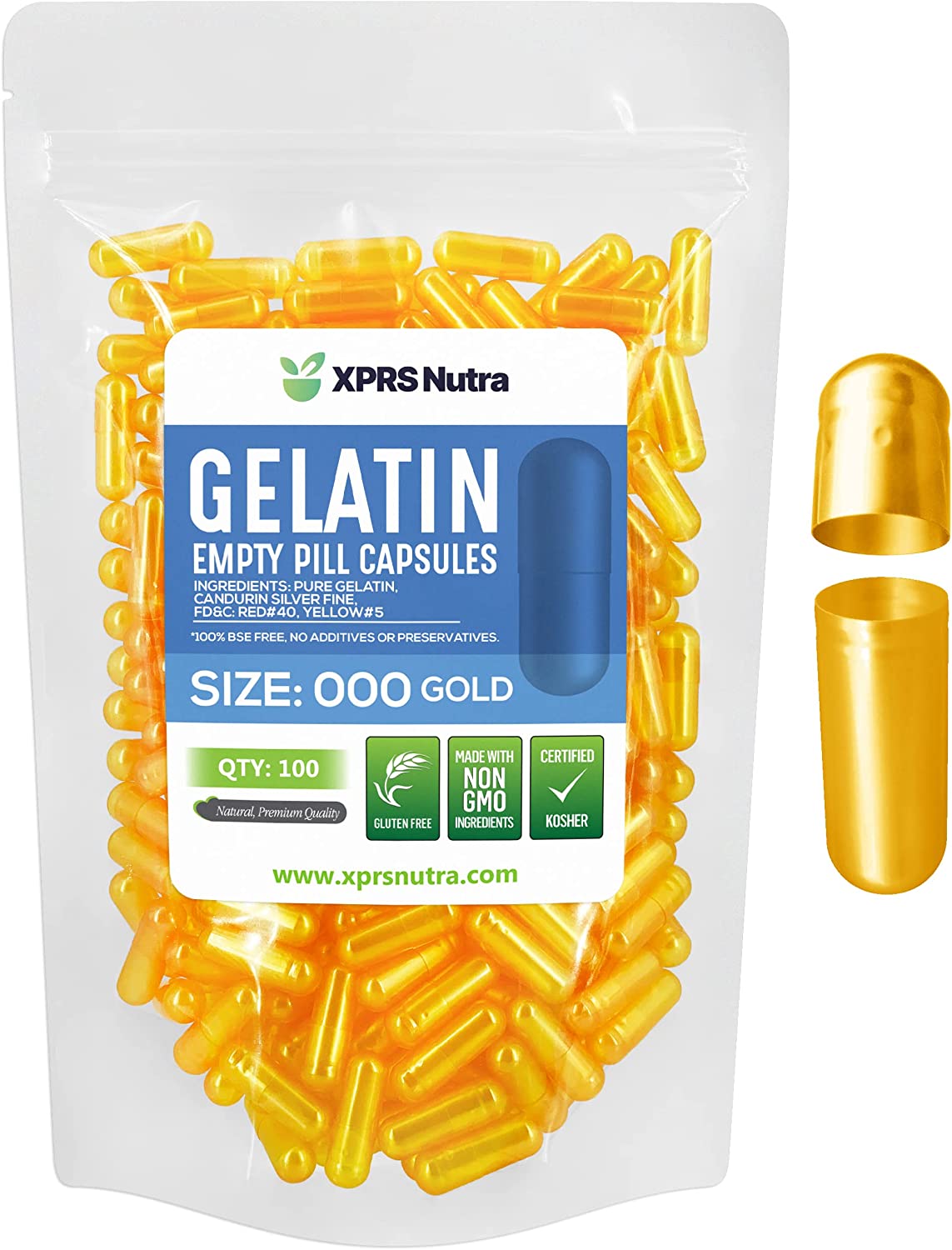 Size 000 Empty Gelatin Capsules