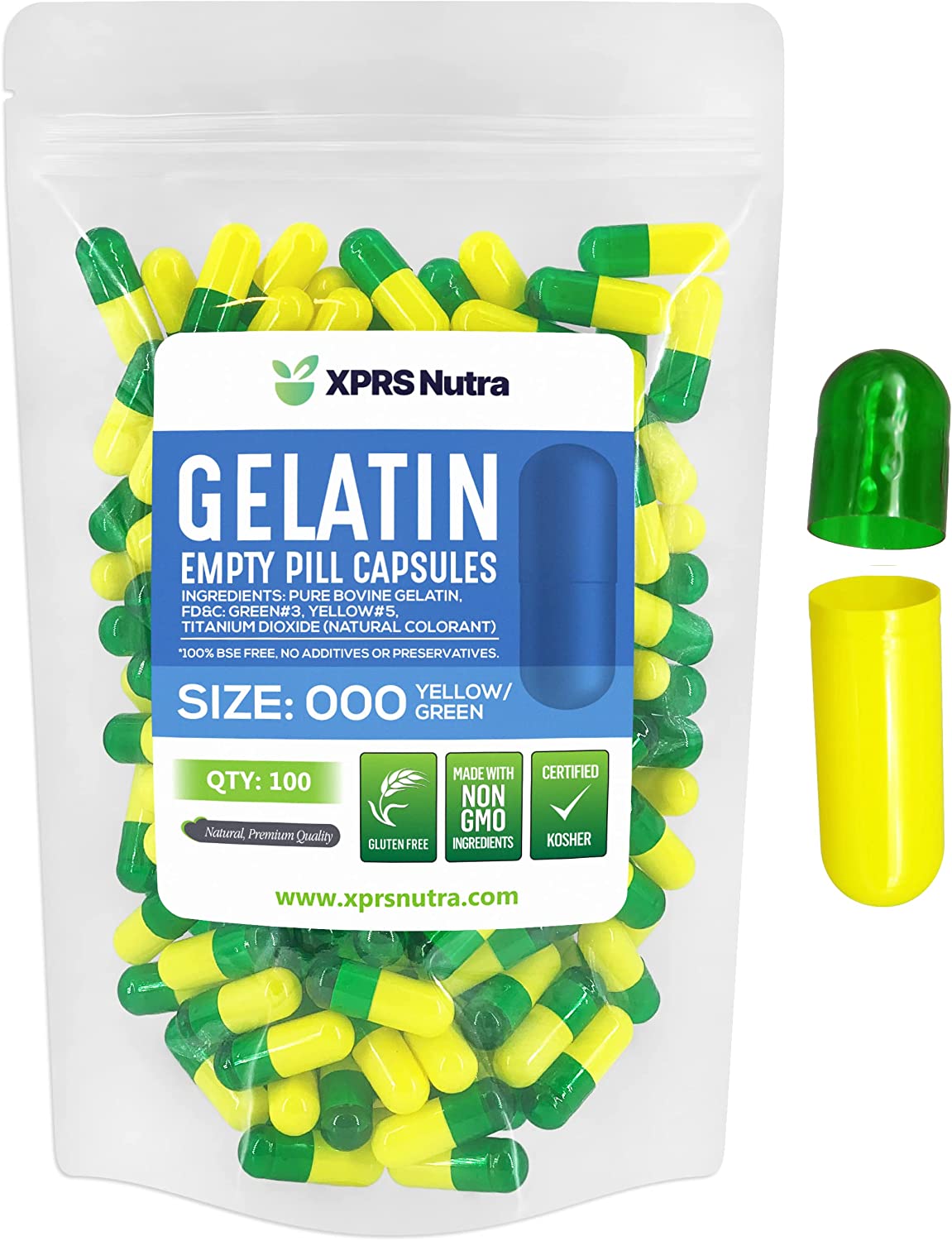 Size 000 Empty Gelatin Capsules