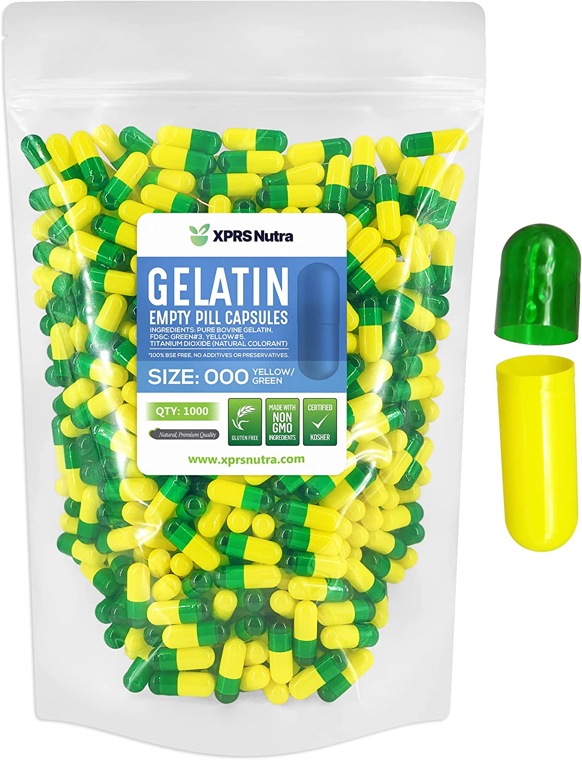 Size 000 Empty Gelatin Capsules