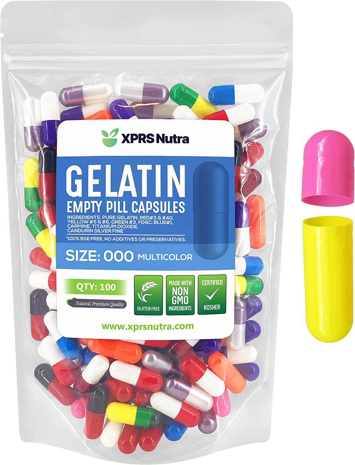 Size 000 Empty Gelatin Capsules
