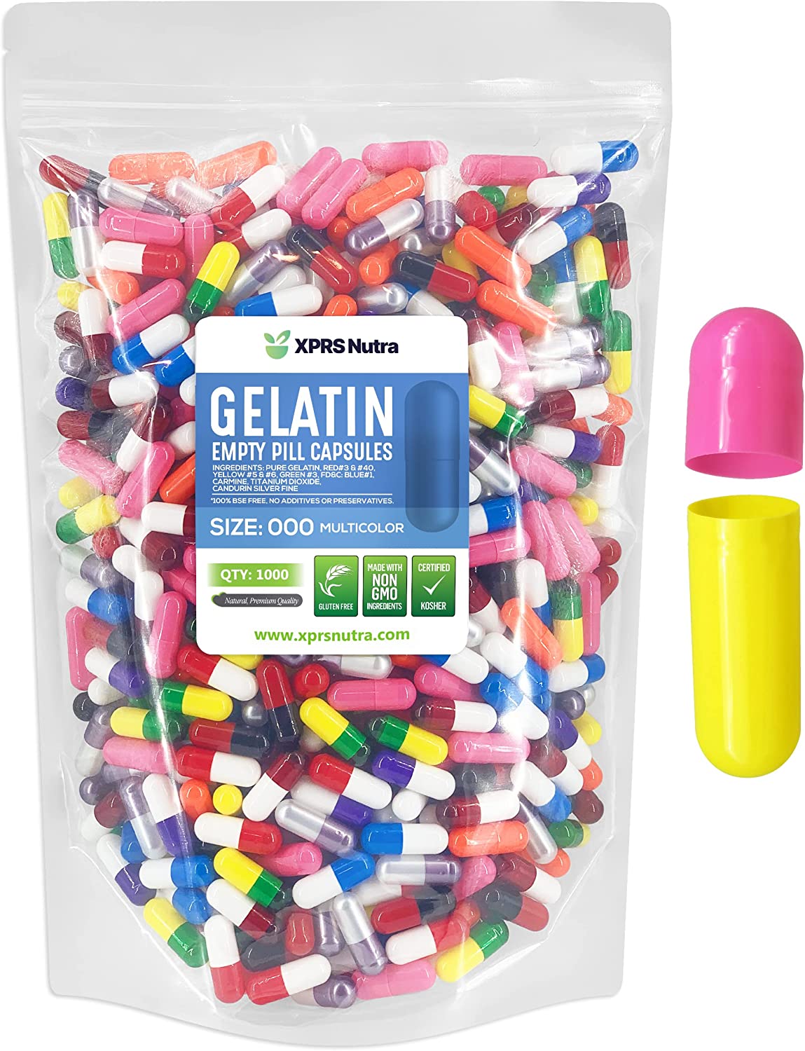 Size 000 Empty Gelatin Capsules