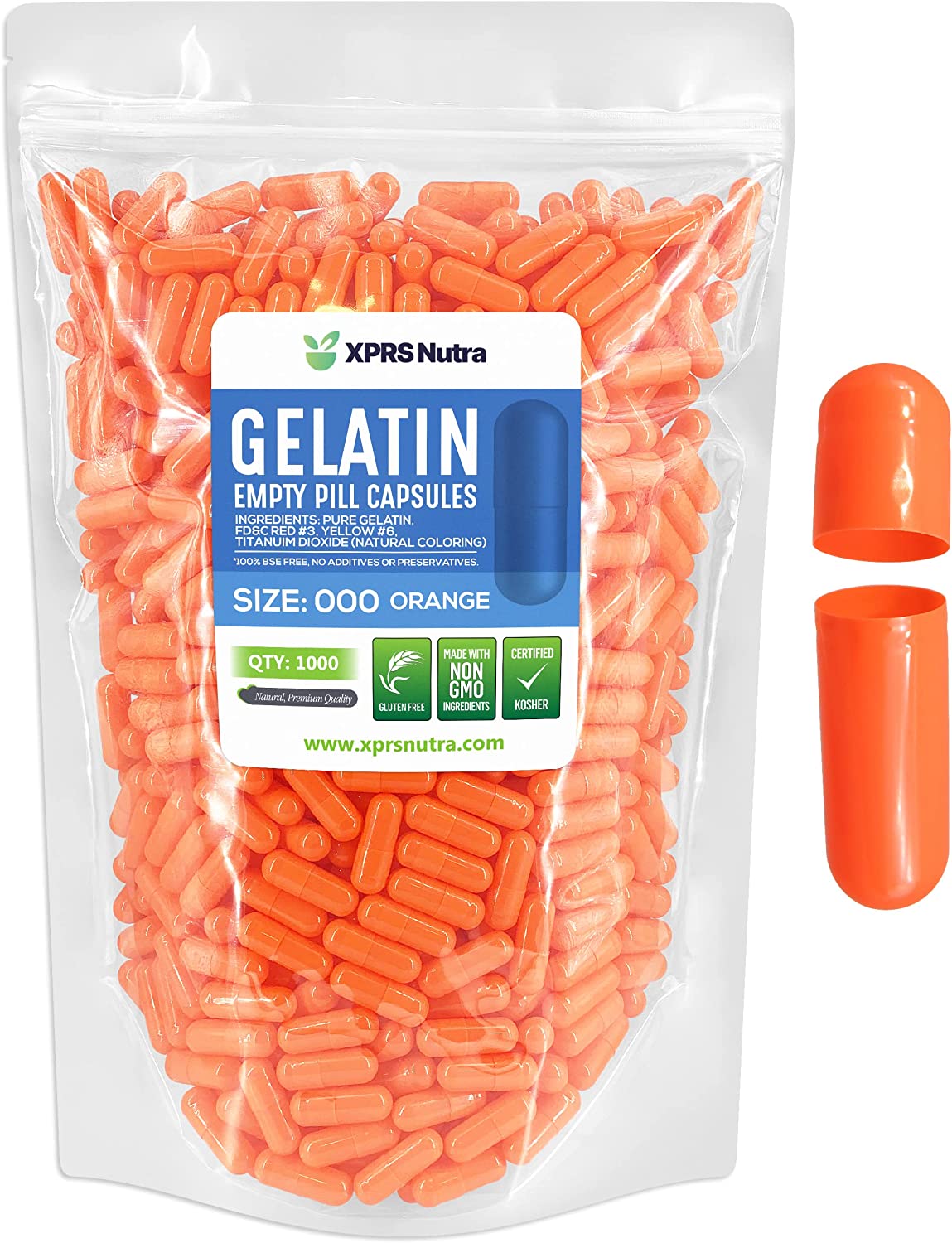 Size 000 Empty Gelatin Capsules