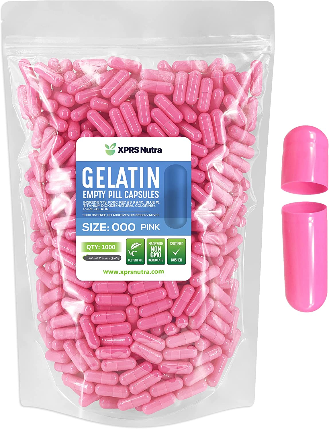 Size 000 Empty Gelatin Capsules