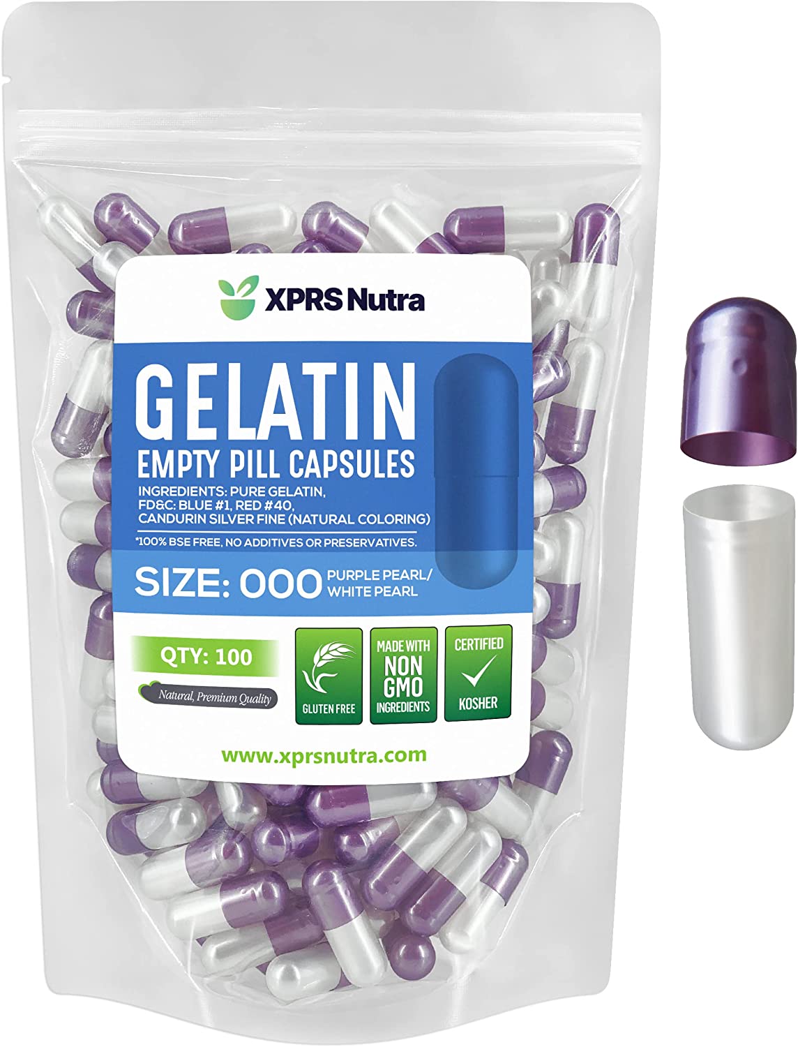 Size 000 Empty Gelatin Capsules