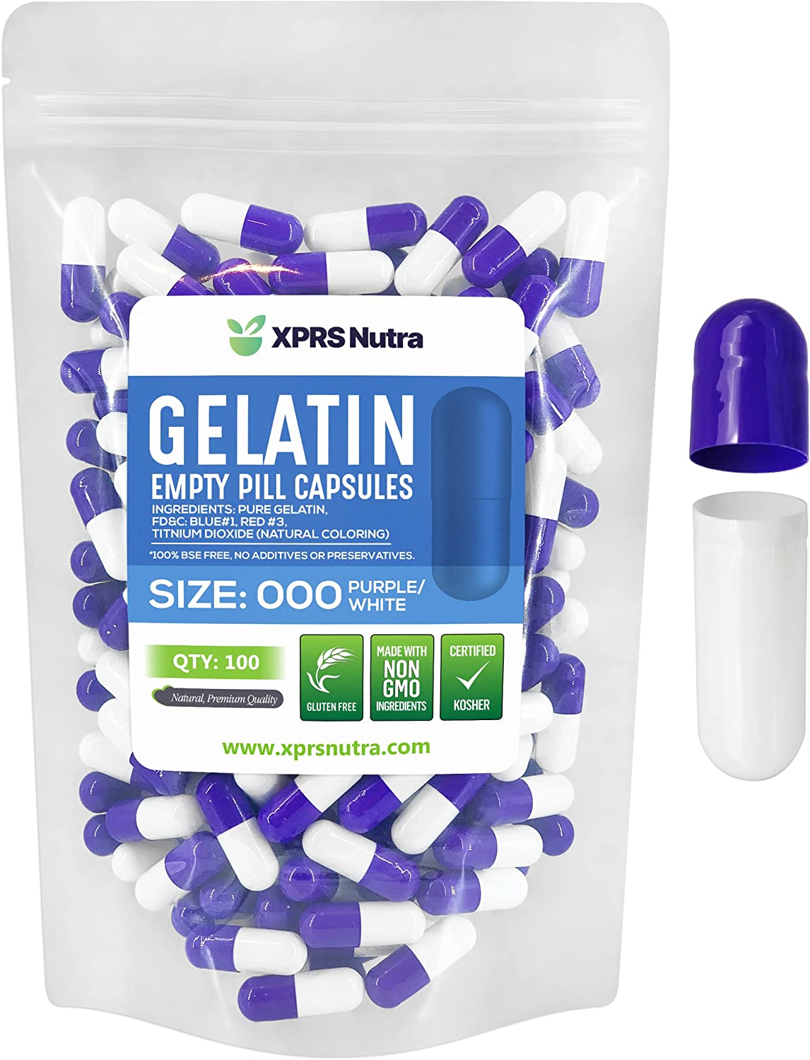 Size 000 Empty Gelatin Capsules