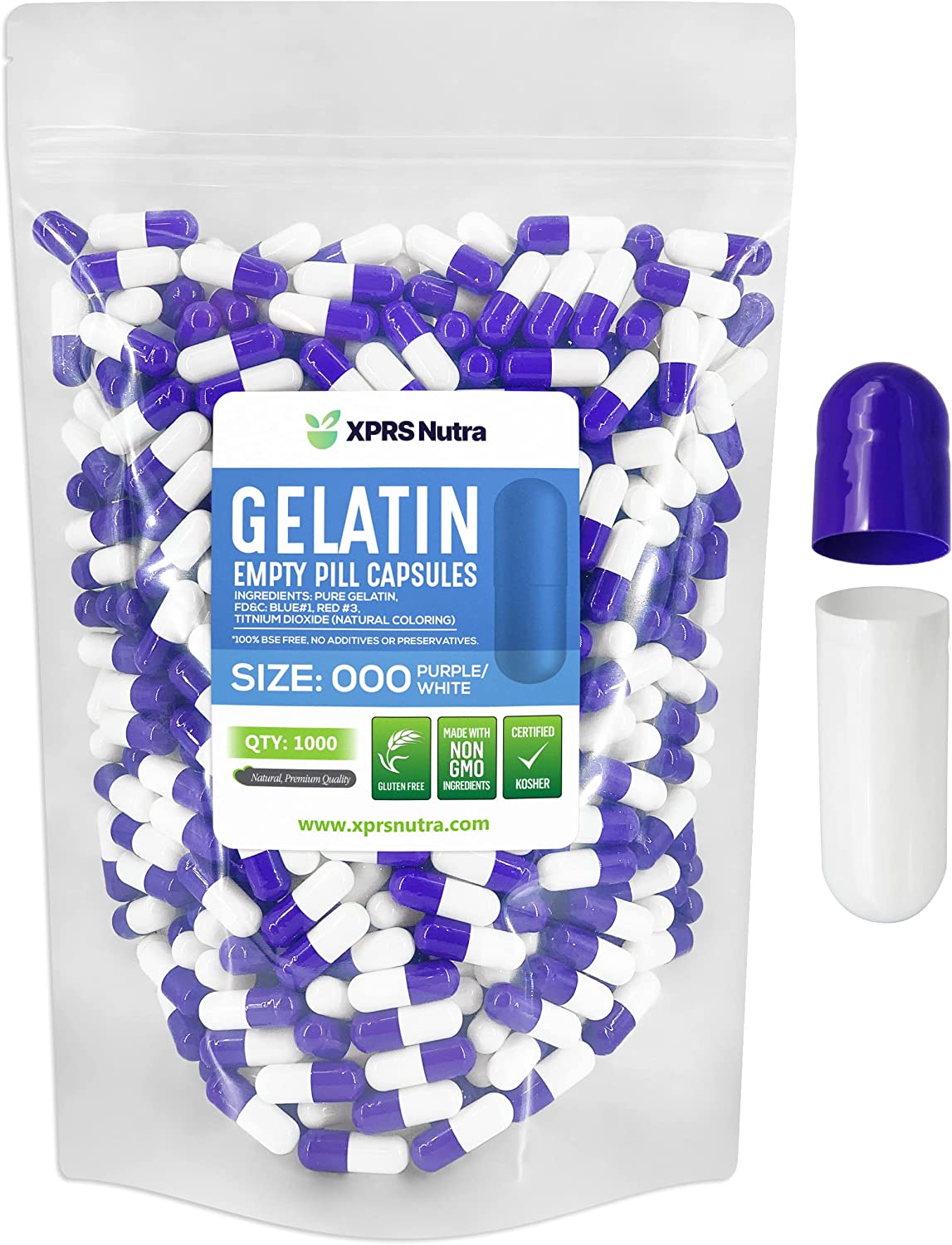 Size 000 Empty Gelatin Capsules
