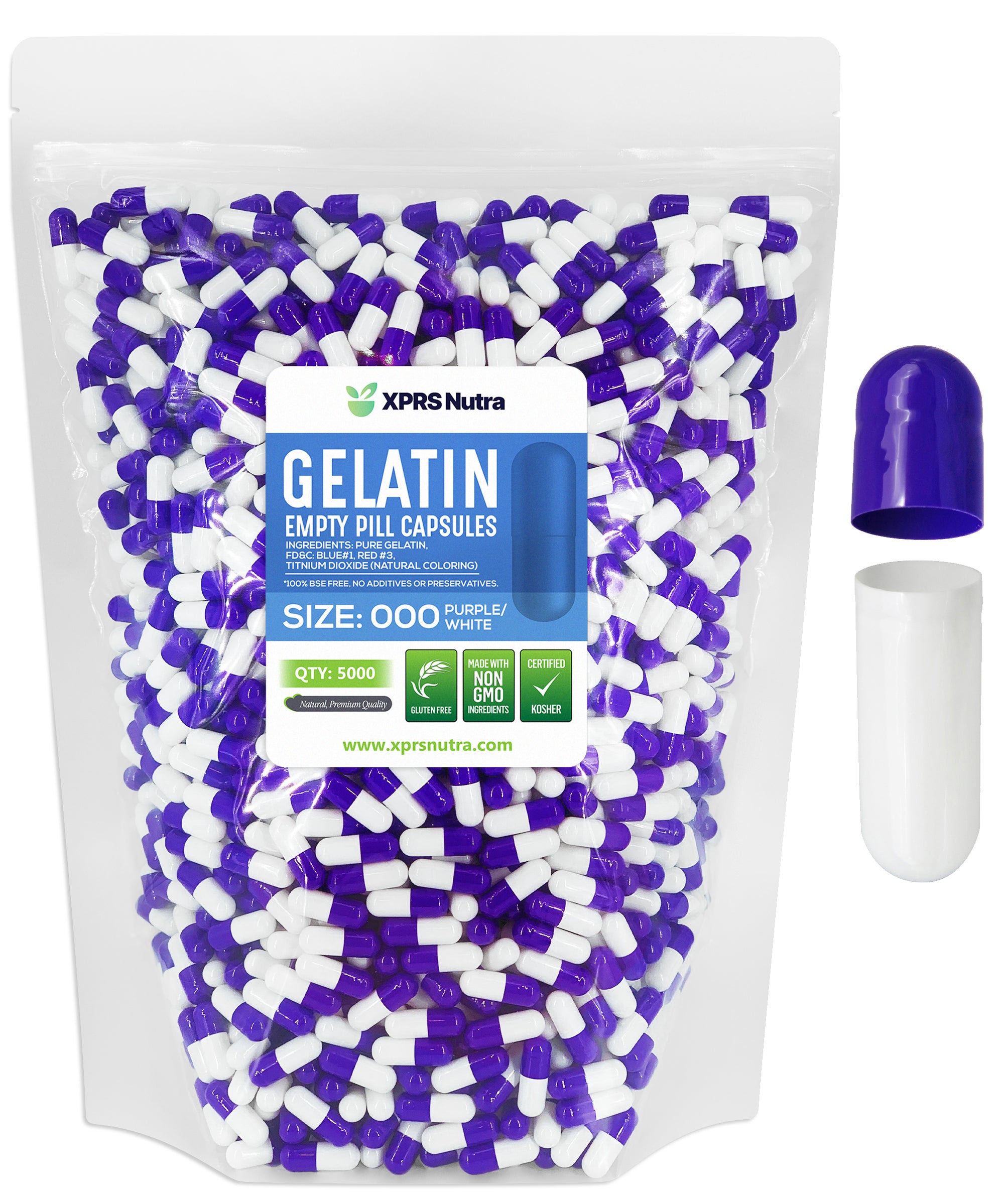 Size 000 Empty Gelatin Capsules