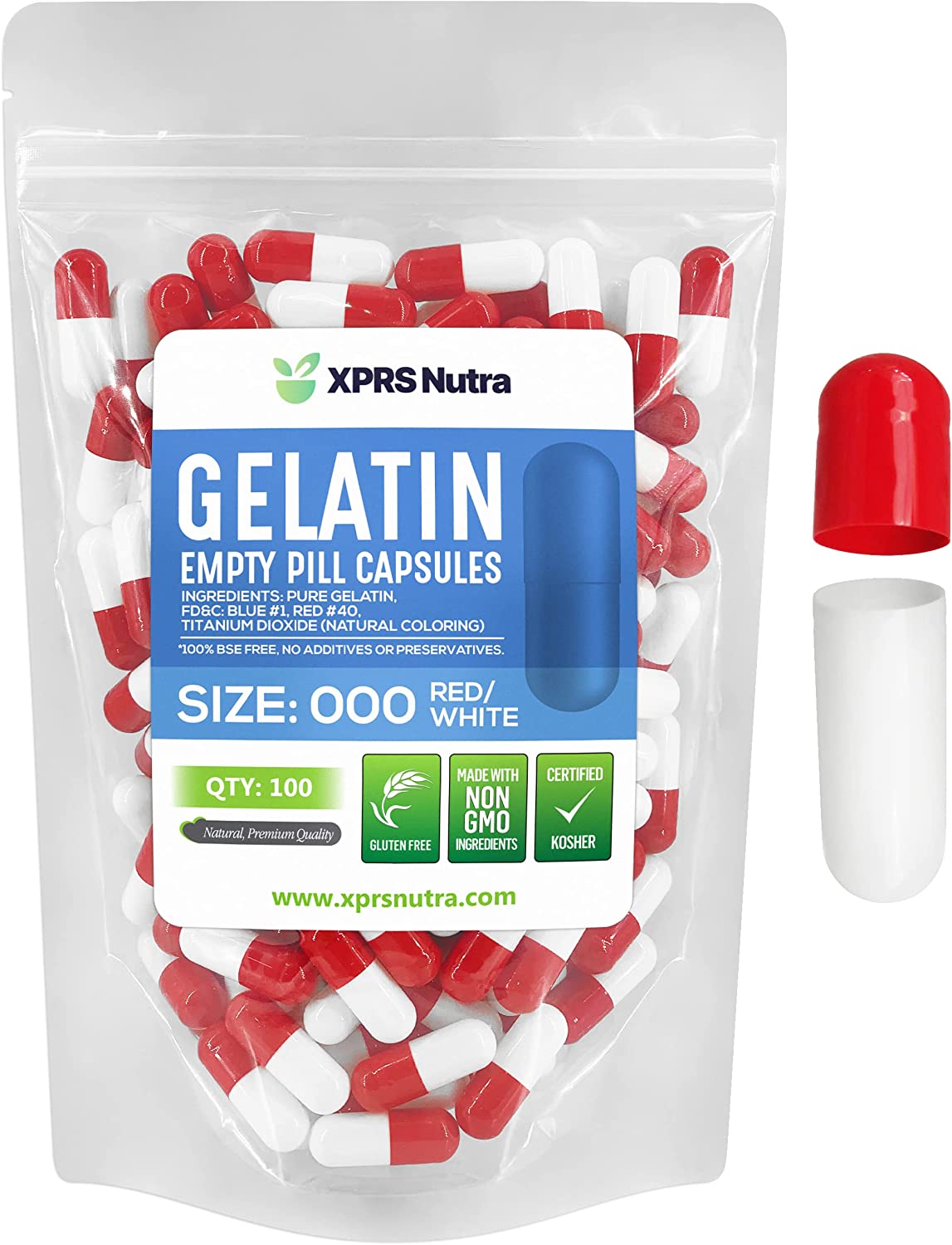Size 000 Empty Gelatin Capsules