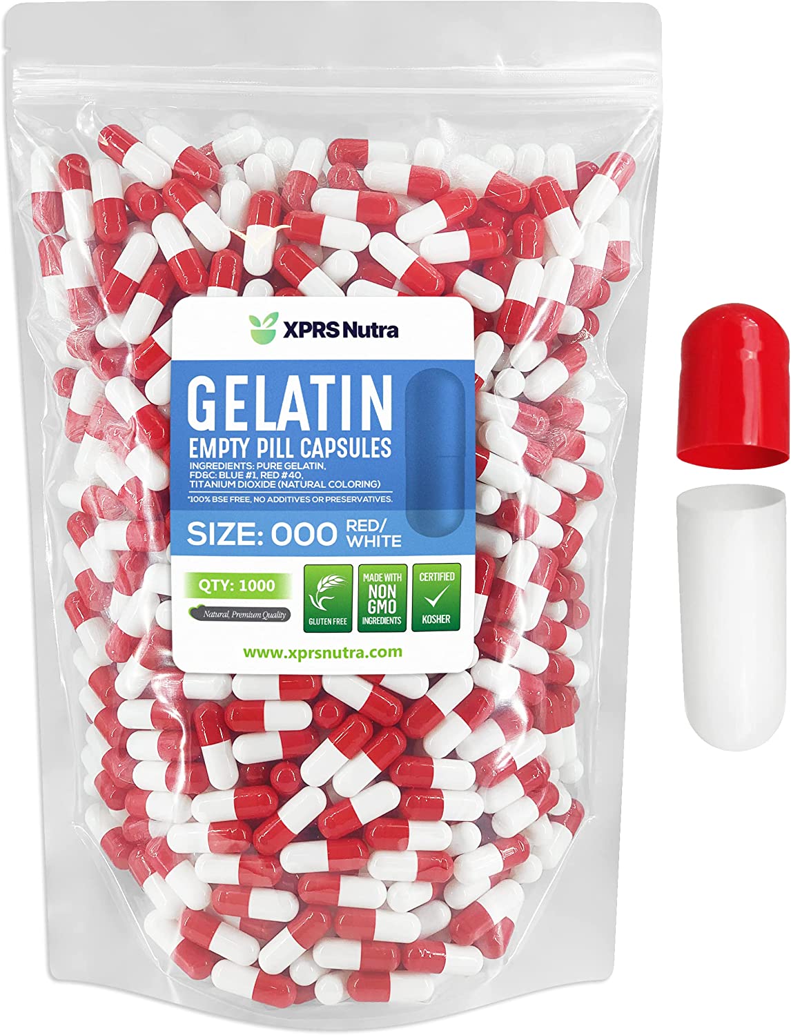 Size 000 Empty Gelatin Capsules